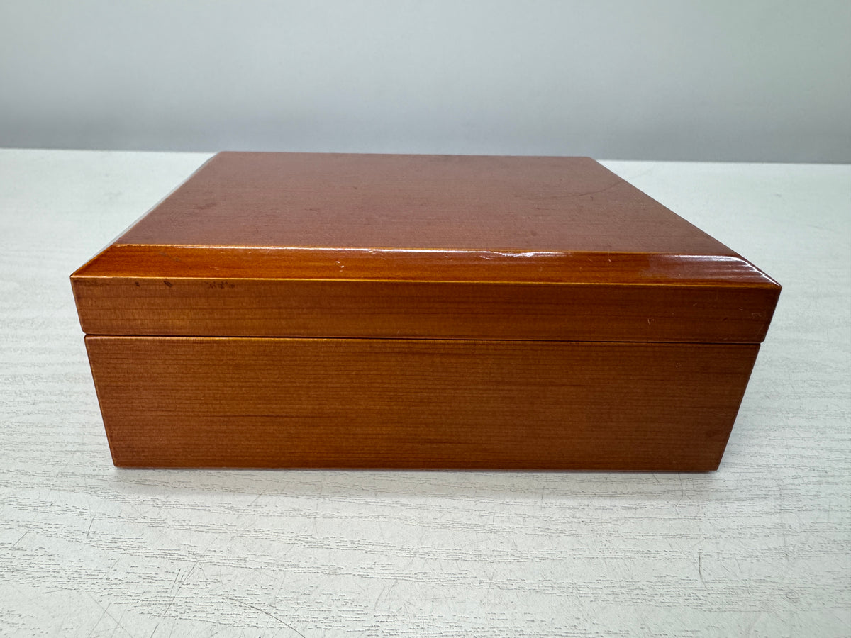 Y10897 BOX Shunkei lacquer small Accessory case stand Japan antique container