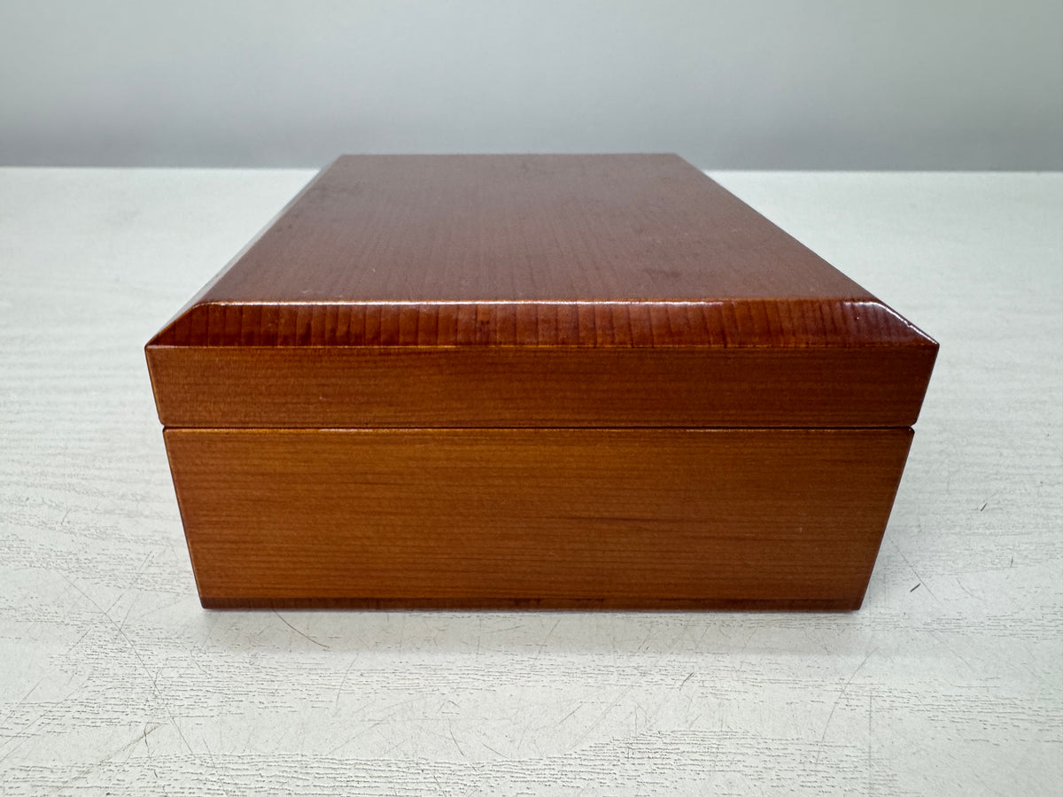 Y10897 BOX Shunkei lacquer small Accessory case stand Japan antique container