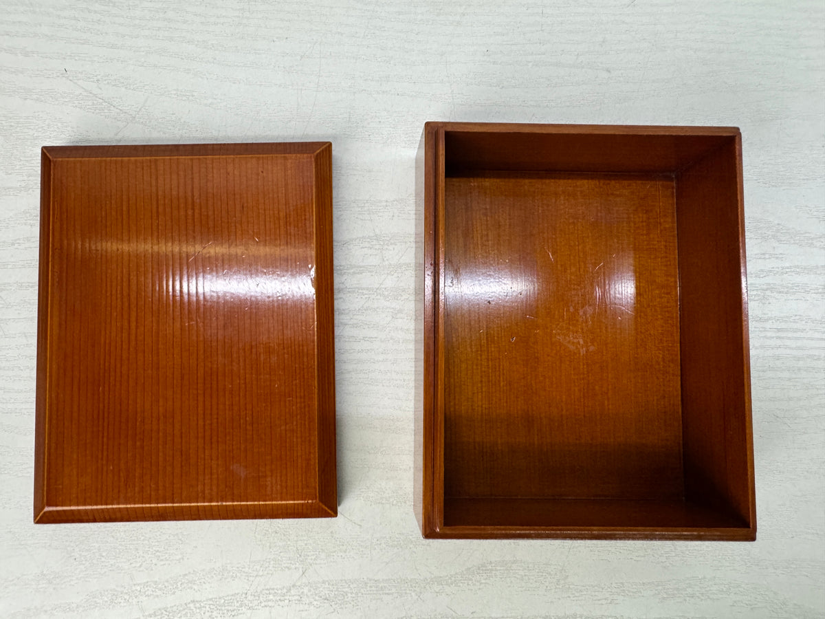 Y10897 BOX Shunkei lacquer small Accessory case stand Japan antique container
