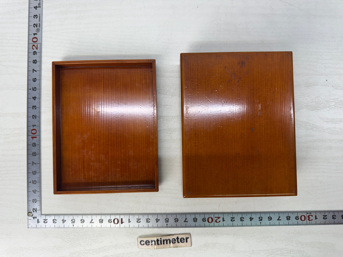 Y10897 BOX Shunkei lacquer small Accessory case stand Japan antique container