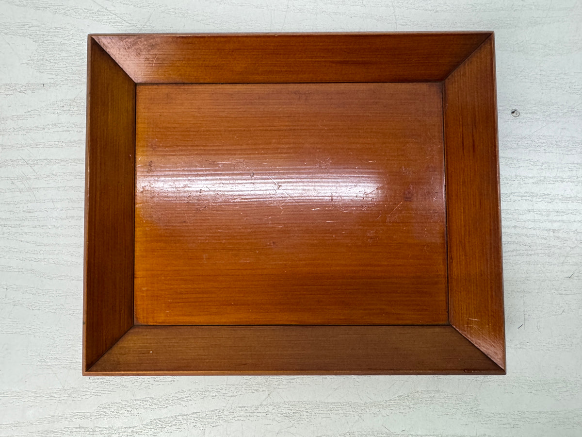 Y10897 BOX Shunkei lacquer small Accessory case stand Japan antique container