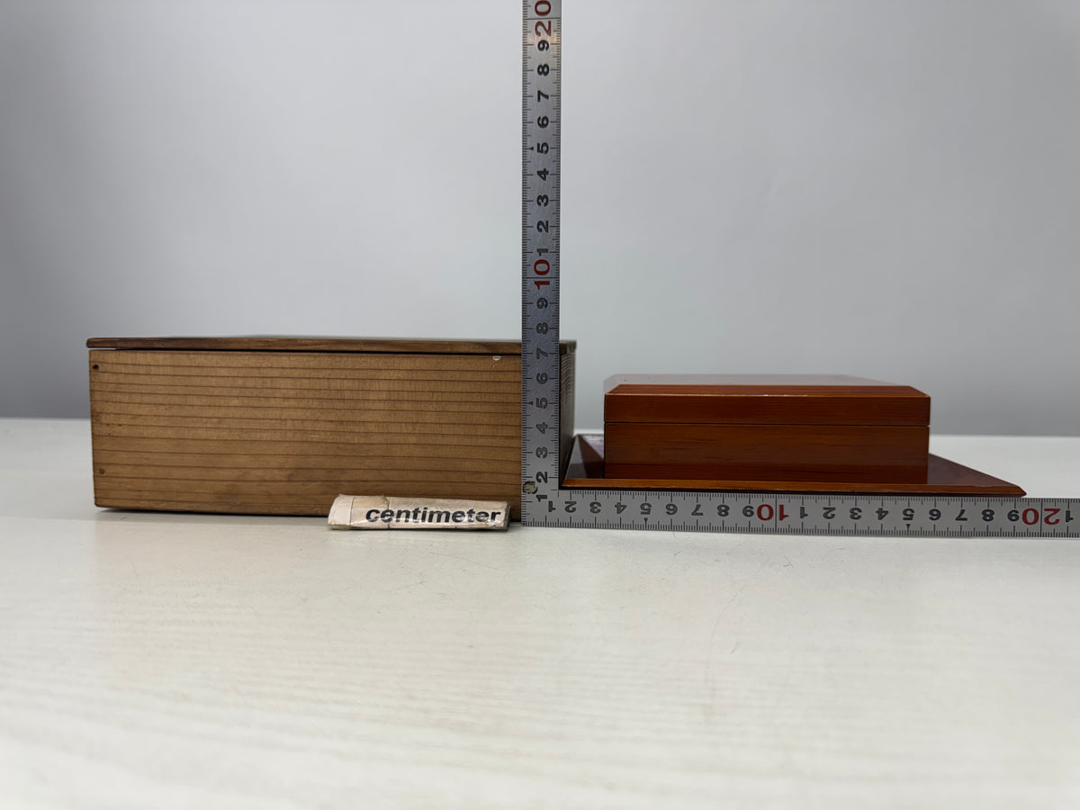 Y10897 BOX Shunkei lacquer small Accessory case stand Japan antique container