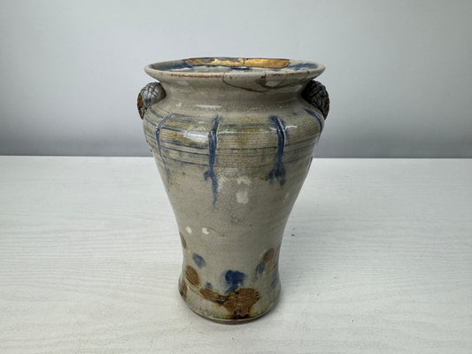 Y10900 FLOWER VASE Ofuke-ware kintsugi Japan antique ikebana floral arrangement