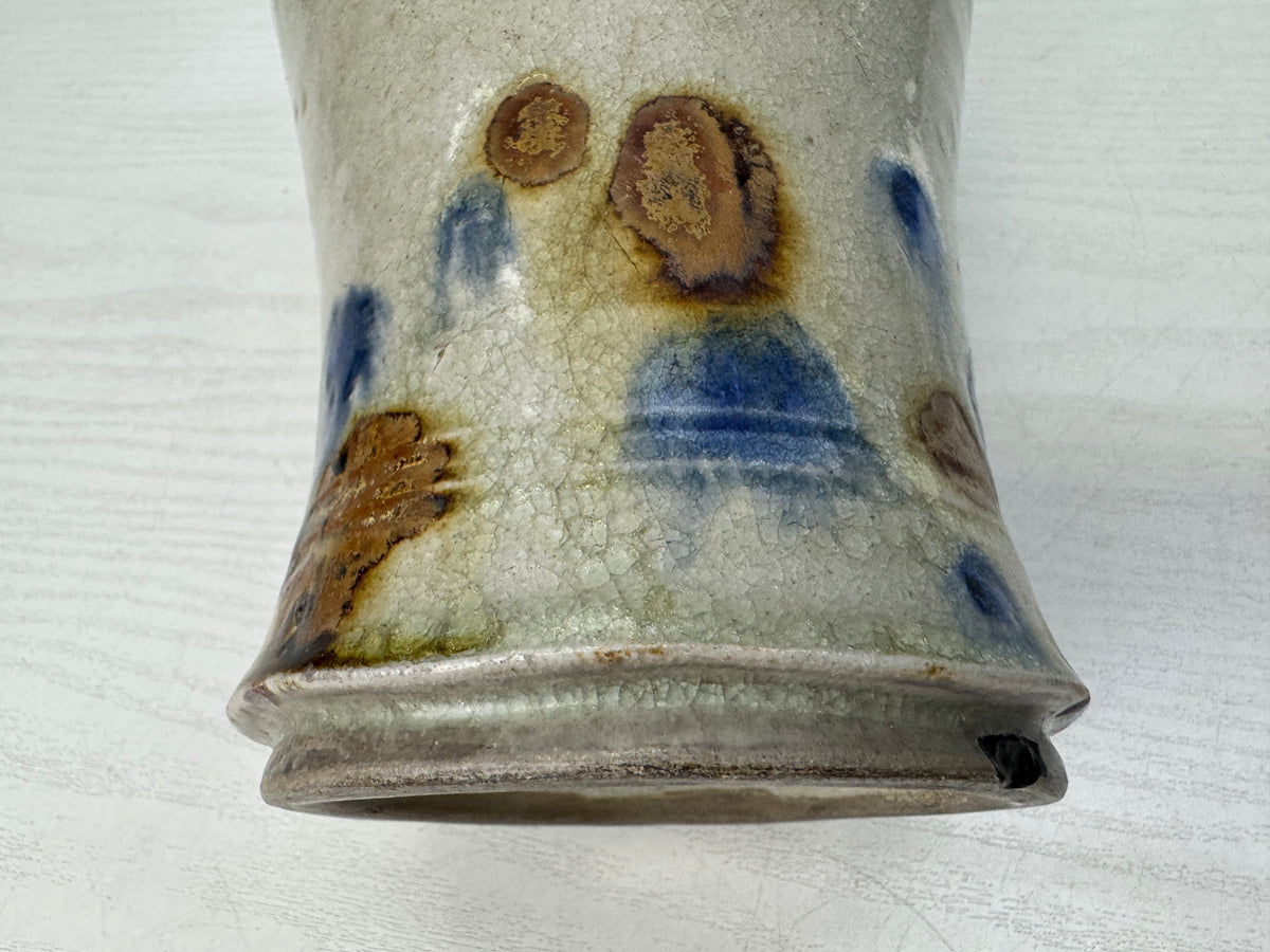 Y10900 FLOWER VASE Ofuke-ware kintsugi Japan antique ikebana floral arrangement