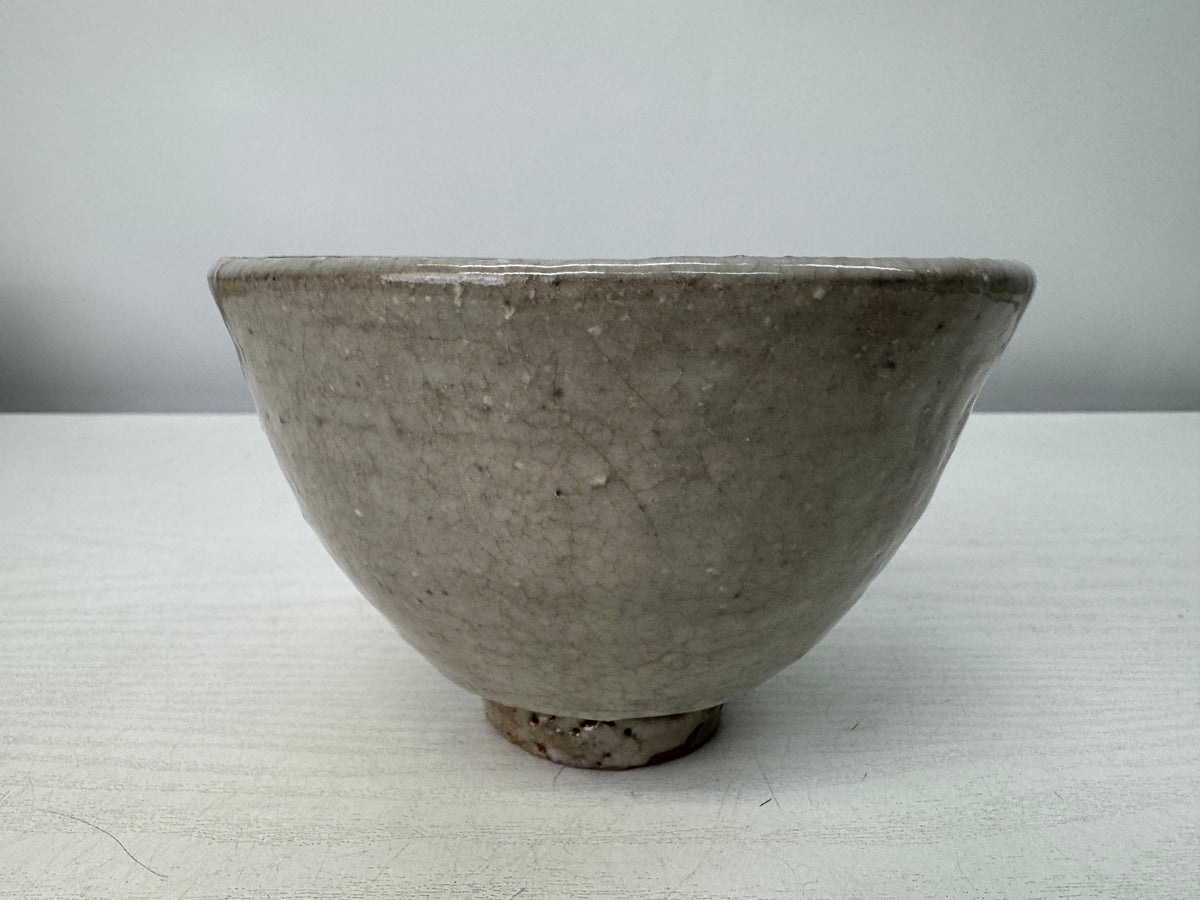 Y10904 CHAWAN Hagi--ware bowl signed  box Japan antique tea ceremony pottery cup