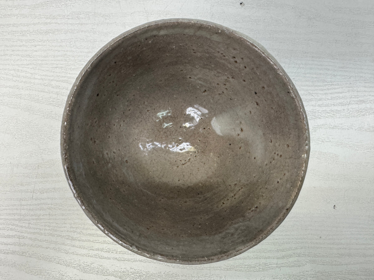 Y10904 CHAWAN Hagi--ware bowl signed  box Japan antique tea ceremony pottery cup