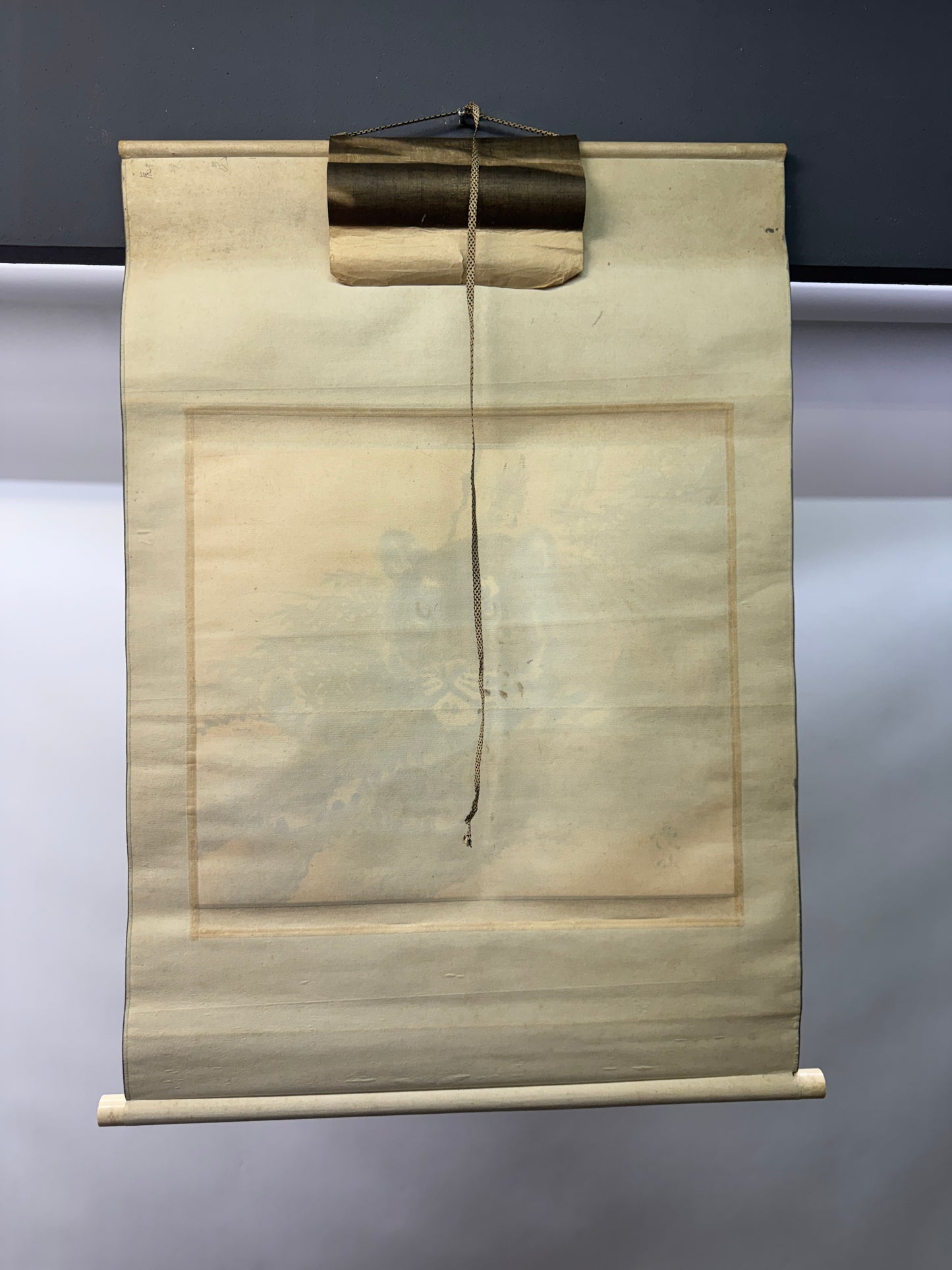 Y10906 KAKEJIKU Hanging scroll Tiger signed Japan antique wall interior art