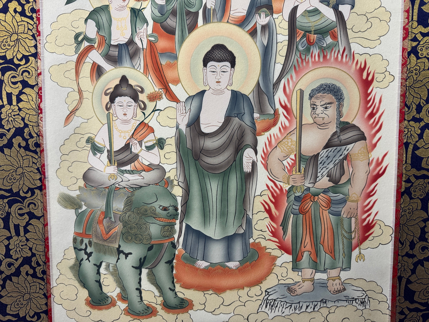 Y10907 KAKEJIKU Hanging scroll Jusanbutsu 13 Buddhas signed box Japan antique