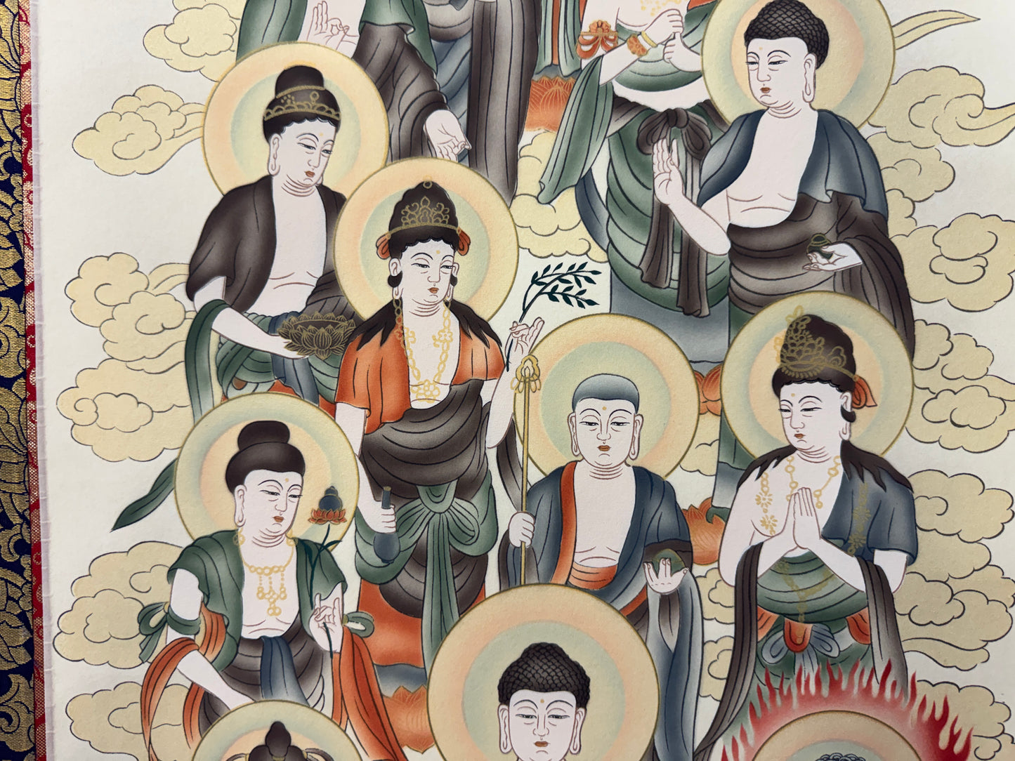 Y10907 KAKEJIKU Hanging scroll Jusanbutsu 13 Buddhas signed box Japan antique
