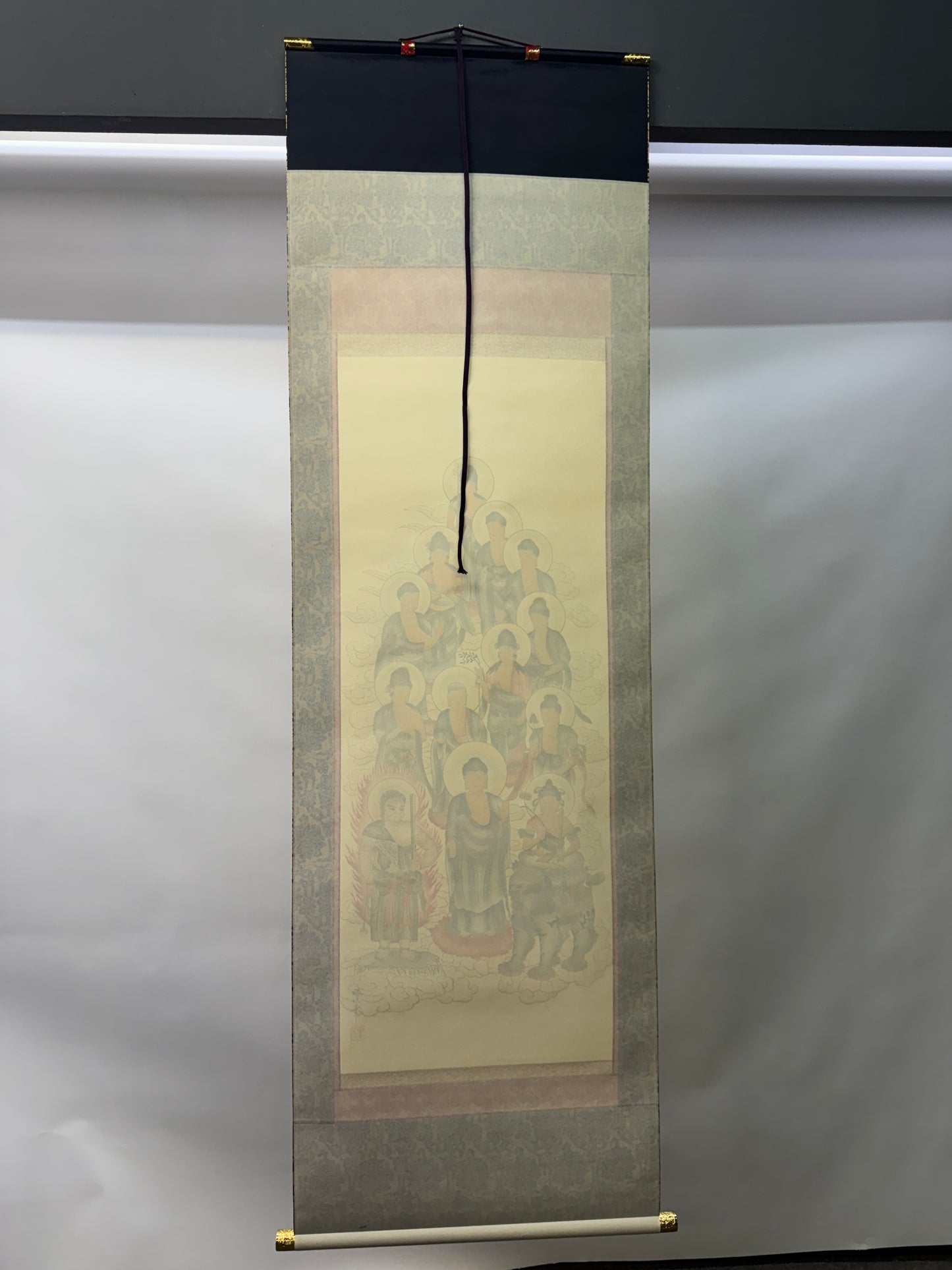 Y10907 KAKEJIKU Hanging scroll Jusanbutsu 13 Buddhas signed box Japan antique