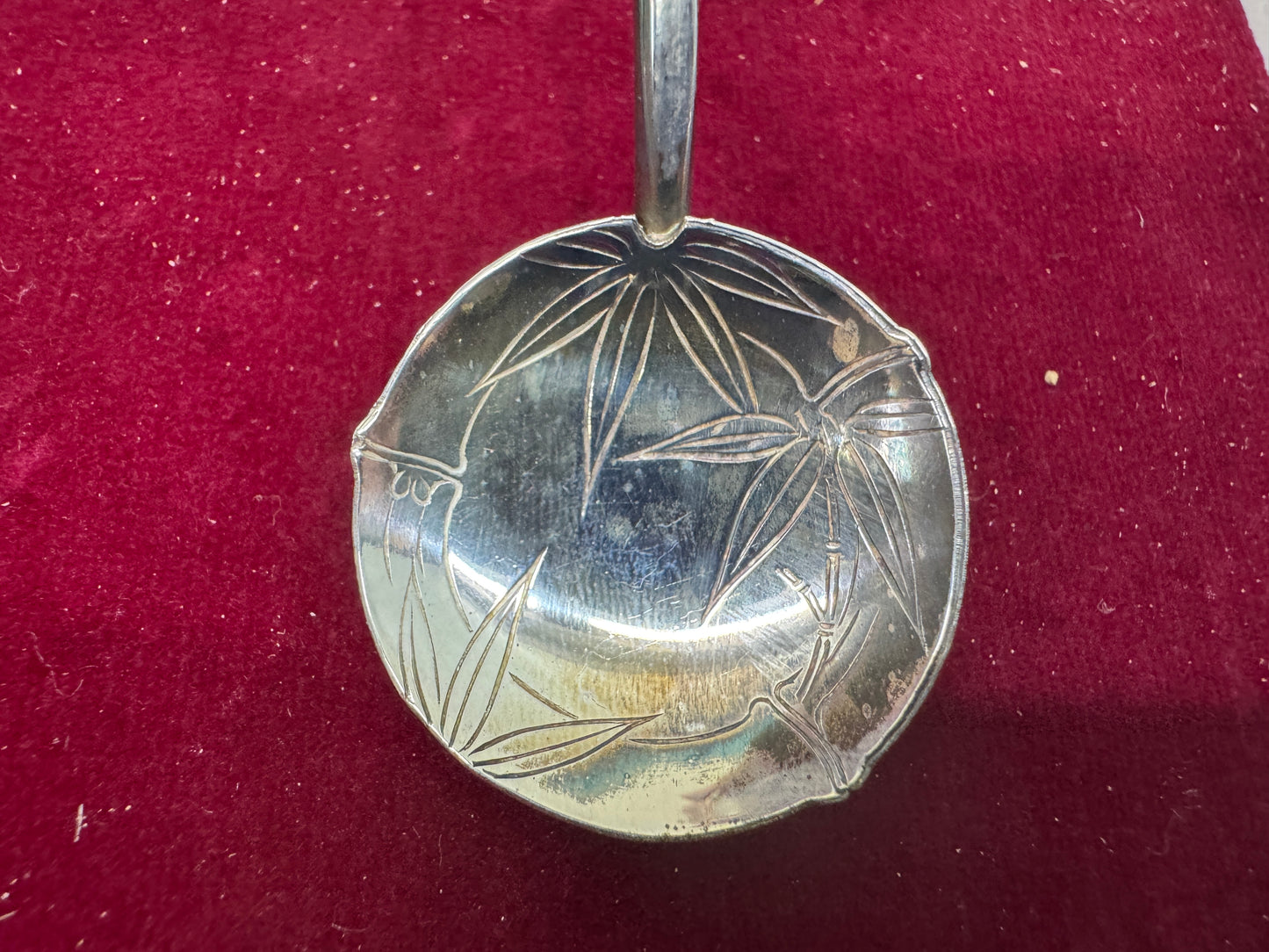 Y10909 CUTLERY silver straw spoon set of 5 signed box Japan antique vintage food