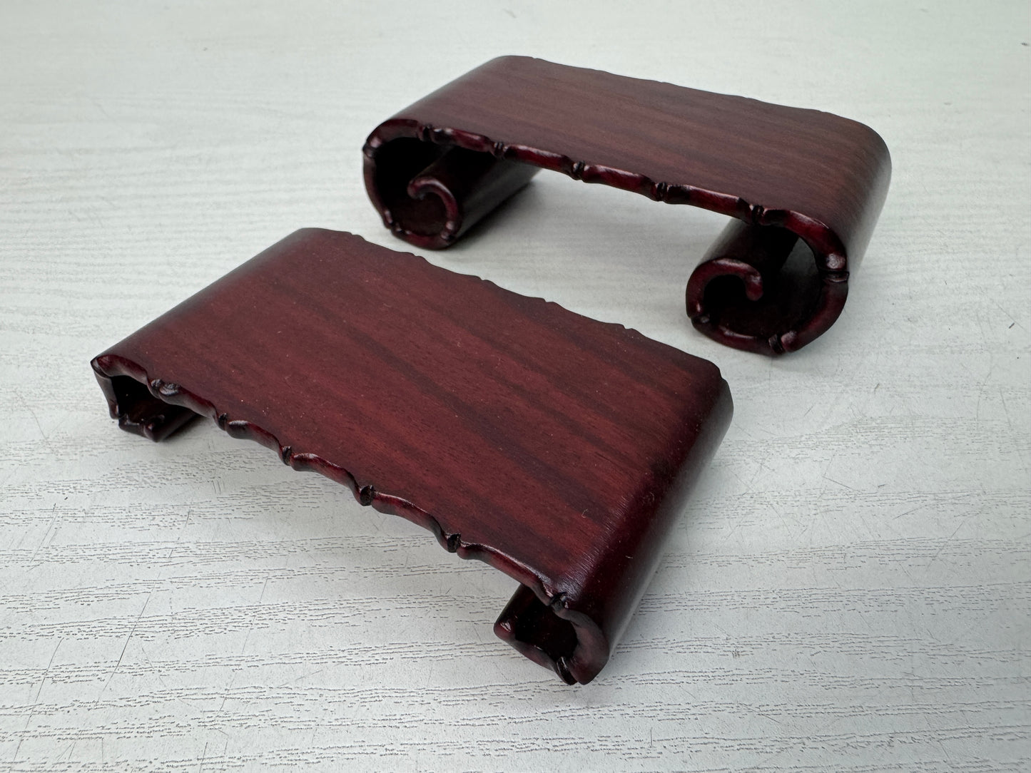 Y10915 FLOWER STAND Karaki curved legs ink rest Japan antique ikebana interior