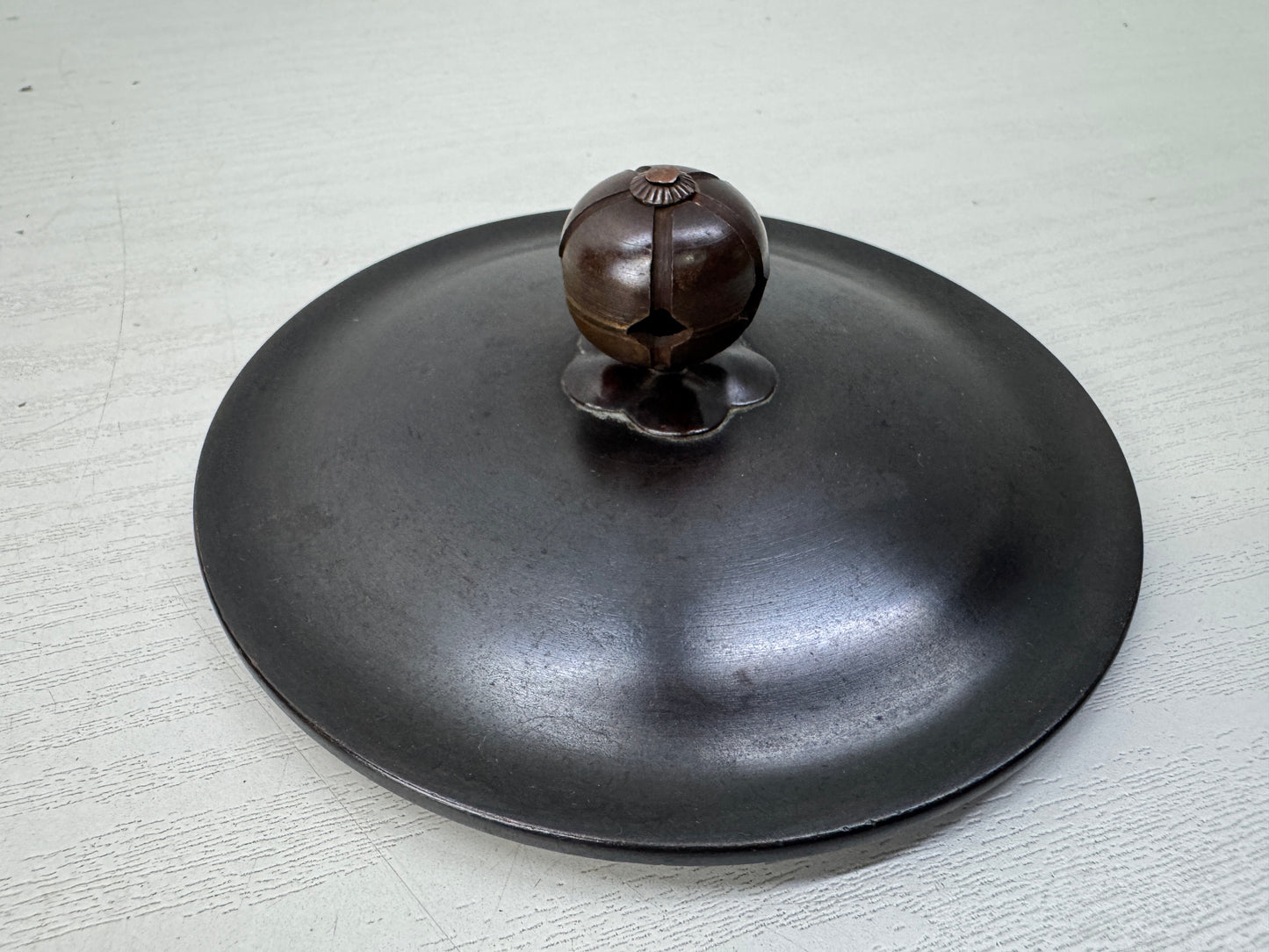 Y10920 CHAGAMA Iron teapot pot kettle signed box Japan antique tea ceremony