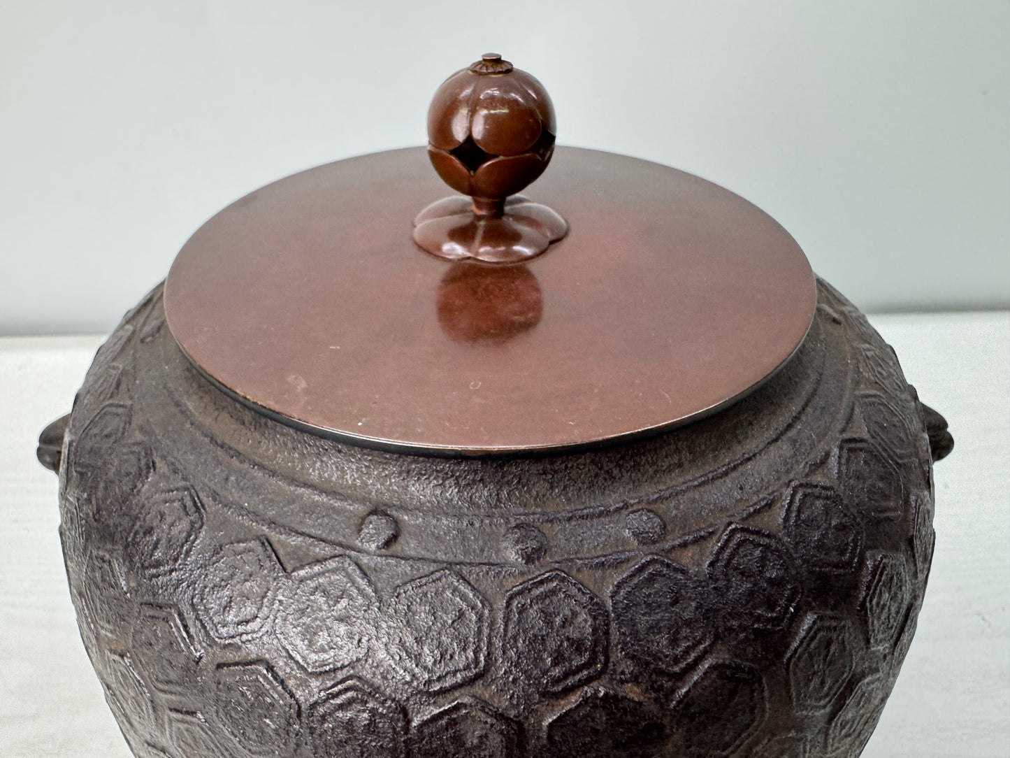 Y10921 CHAGAMA Iron teapot pot kettle signed box Japan antique tea ceremony