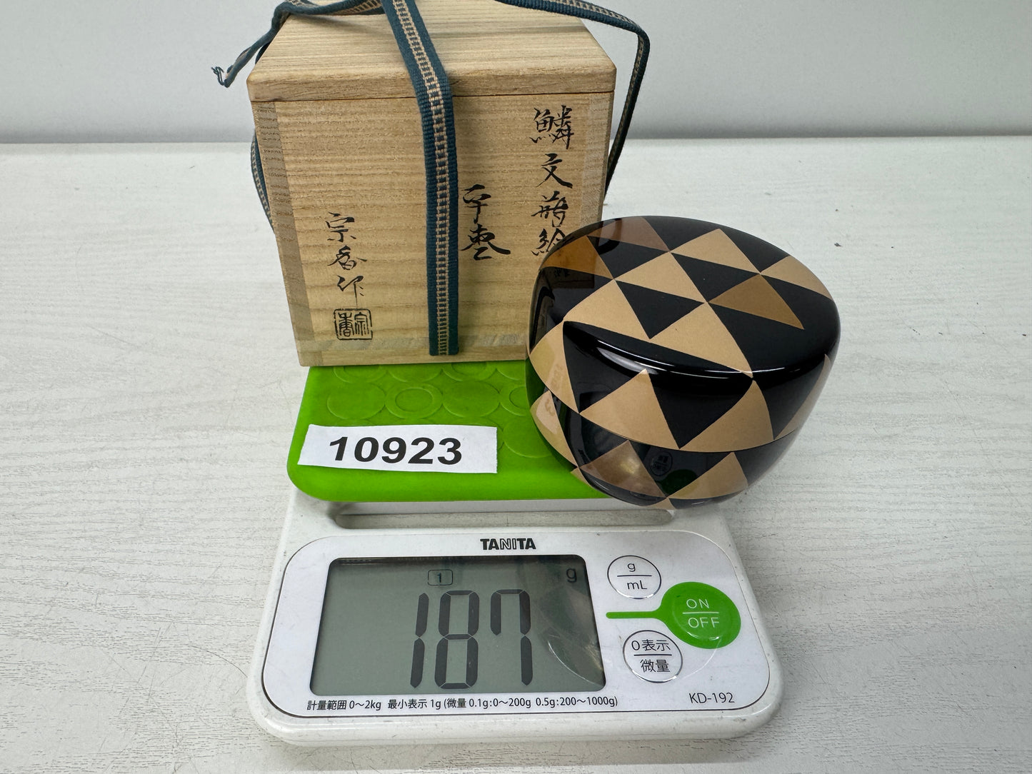 Y10923 TEA CADDY Makie Natsume signed box Japan antique tea ceremony matcha