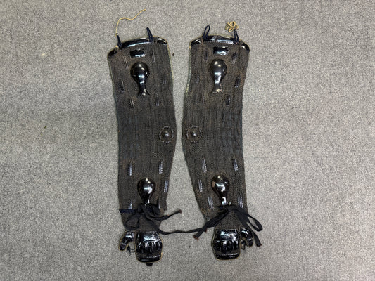 Y10927 YOROI Iron gauntlets Kote samurai armor protective gear Japan antique