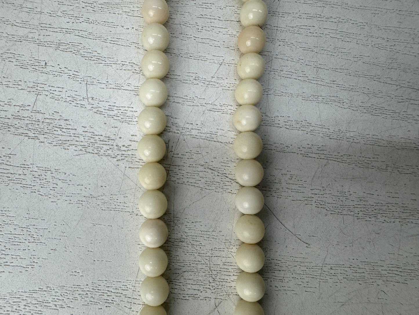 Y10928 JUZU genuine white coral Prayer beads Buddhist ritual item Japan antique