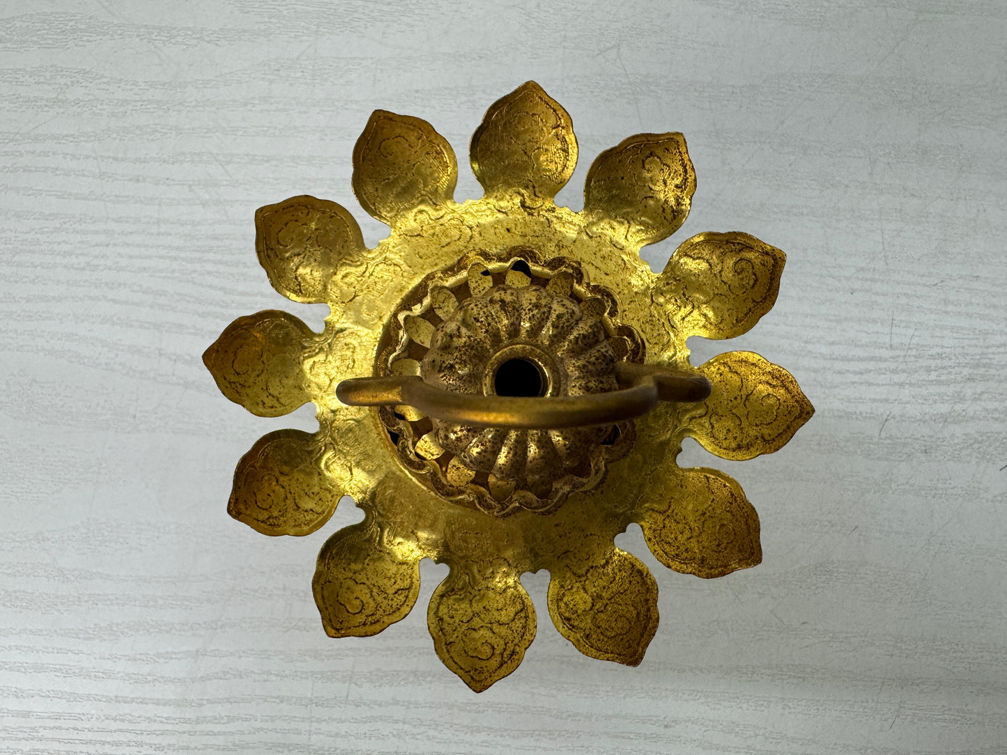 Y10929 TOUROU small Hanging Lantern pair gold leaf Japan antique lighting light