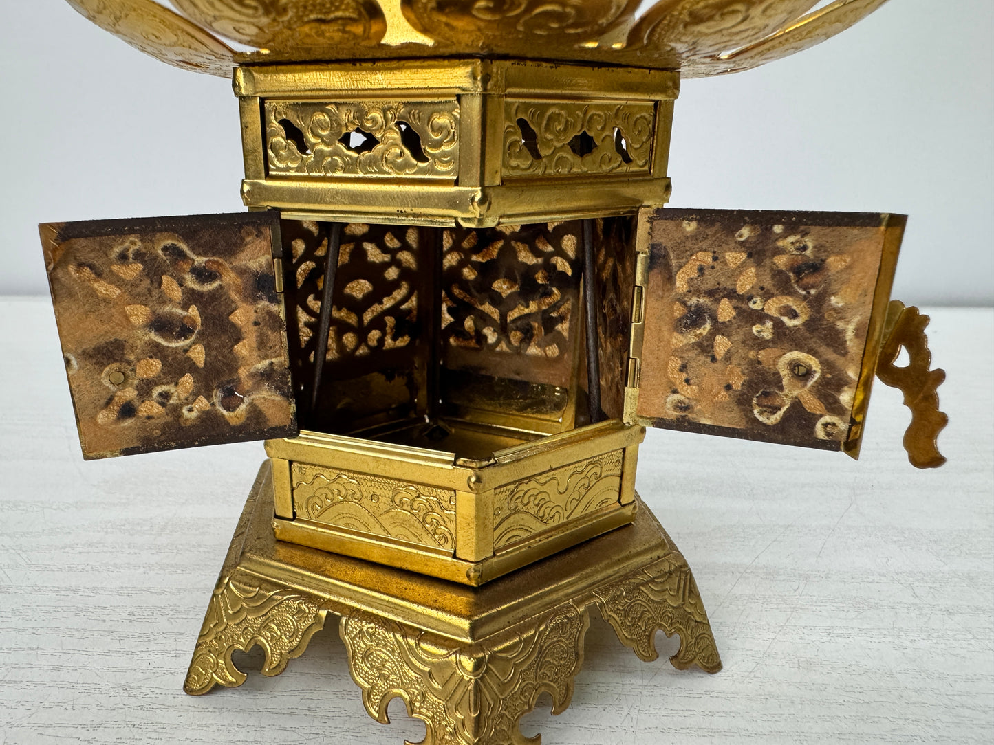 Y10930 TOUROU small Hanging Lantern pair Andon Japan antique lighting light