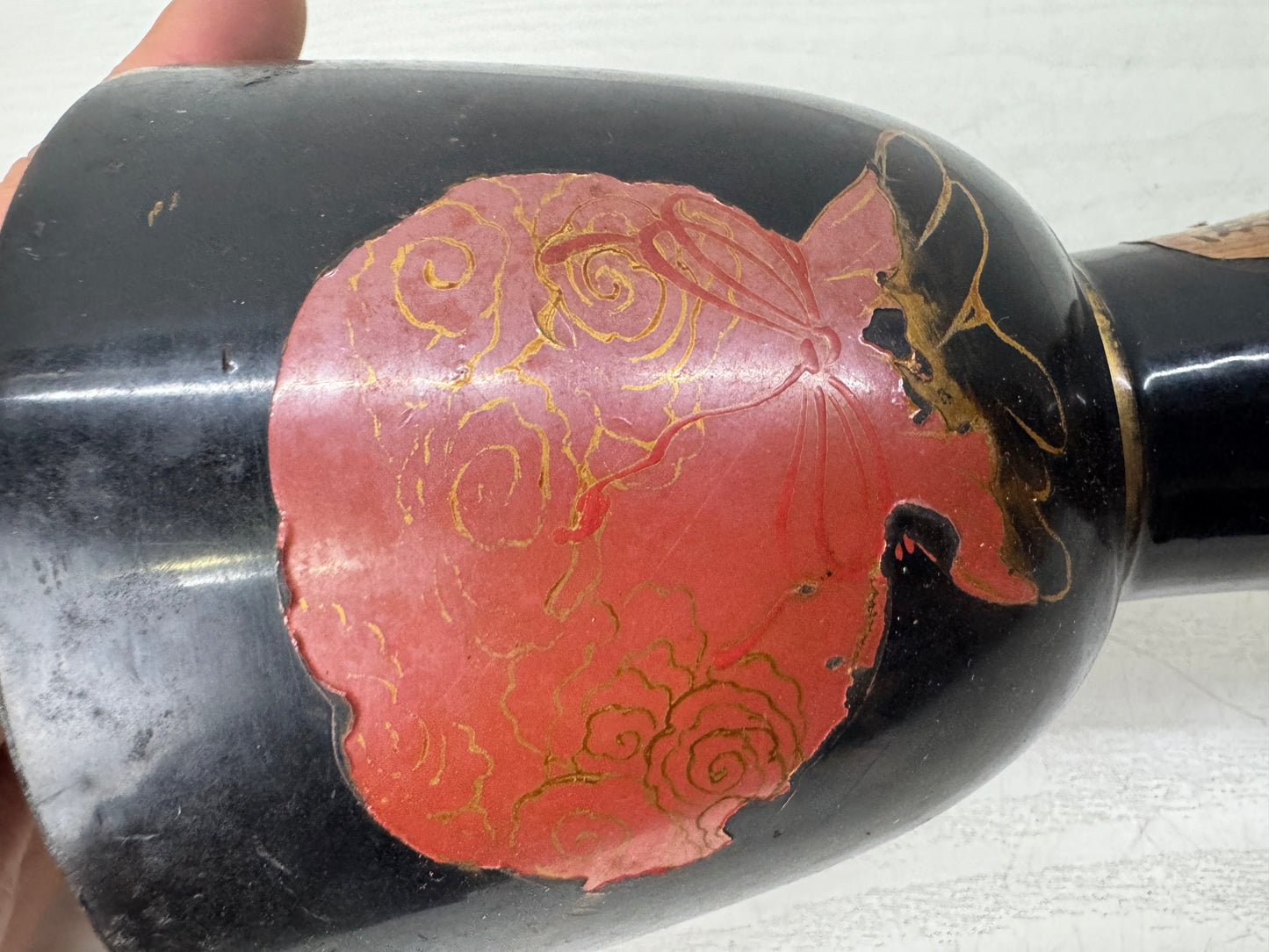 Y10932 TAIKO Tsuzumi hand drum Makie Japanese traditional dance Japan antique