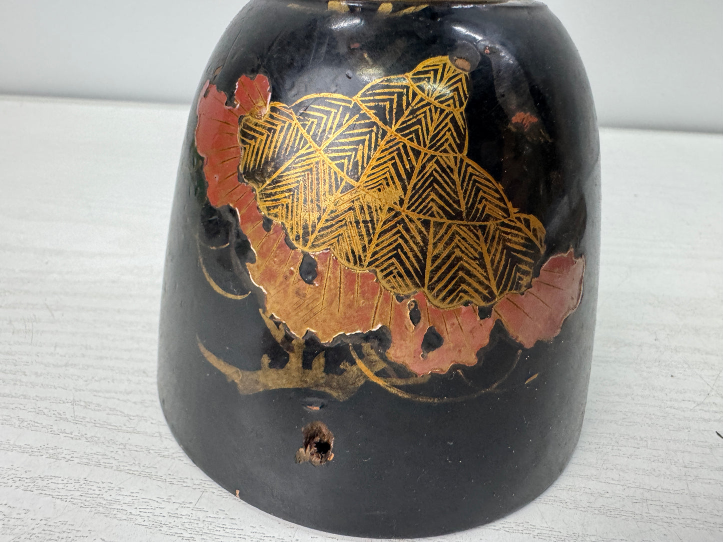 Y10932 TAIKO Tsuzumi hand drum Makie Japanese traditional dance Japan antique
