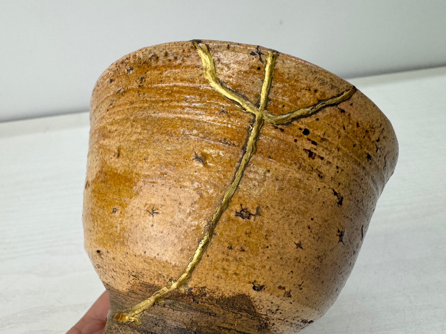 Y10935 CHAWAN Irabo bowl kintsugi Japan antique tea ceremony pottery teacup cup