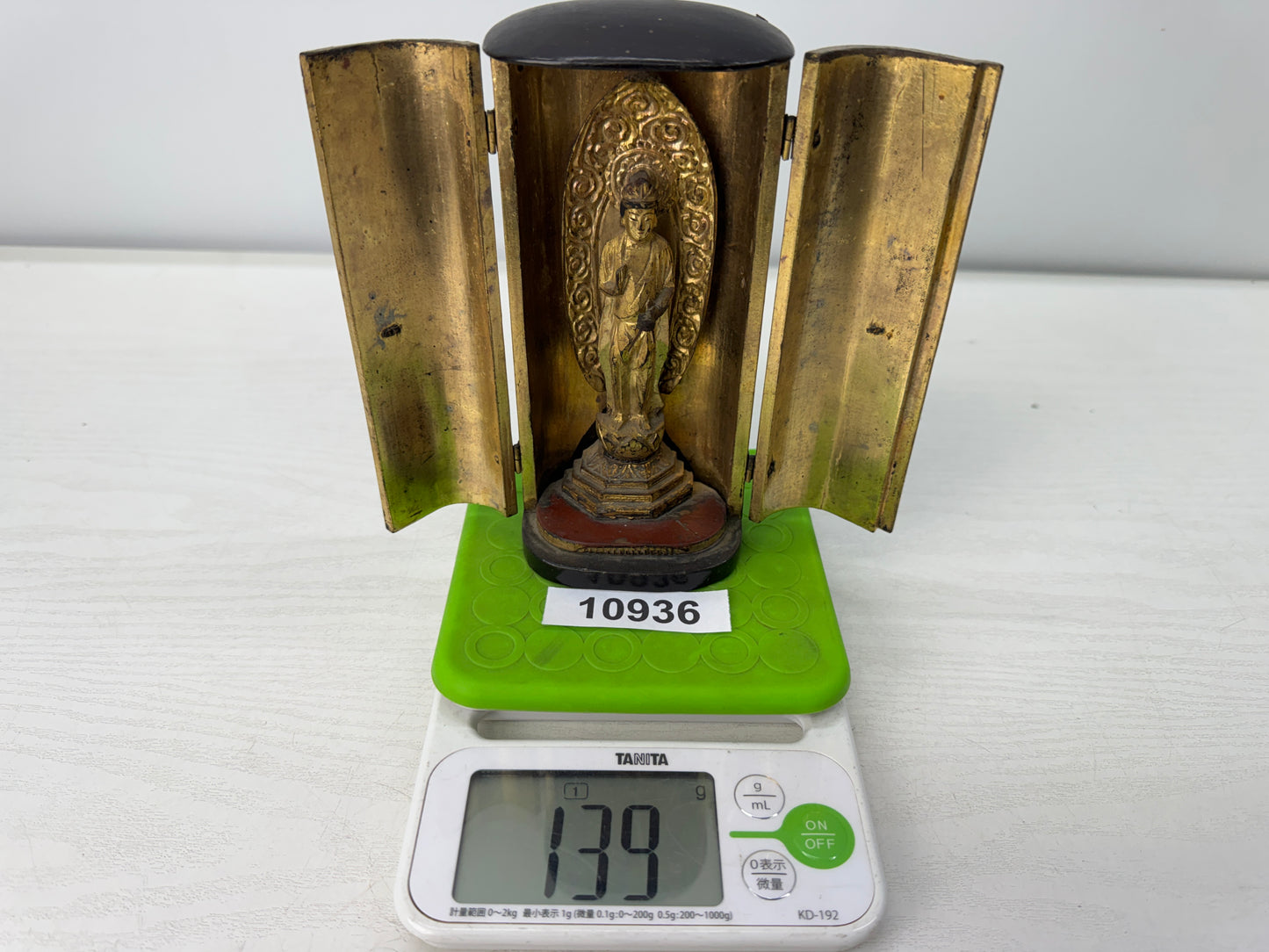 Y10936 STATUE Kannon Goddess of Mercy figurine shrine Japan antique Buddhist art
