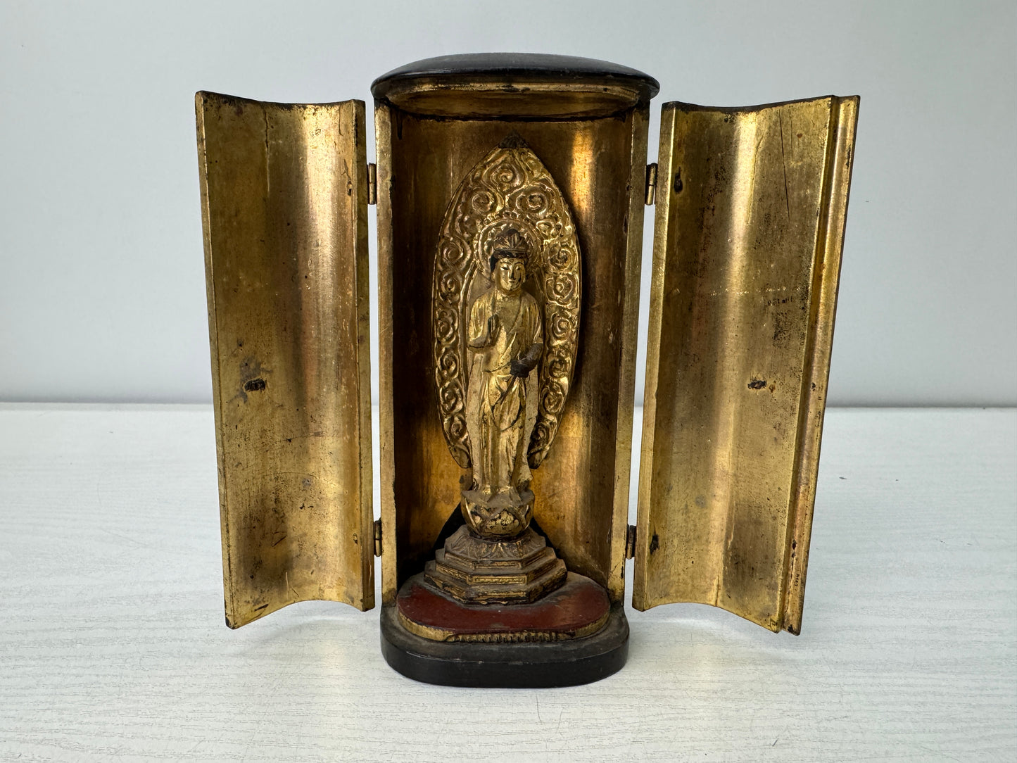Y10936 STATUE Kannon Goddess of Mercy figurine shrine Japan antique Buddhist art