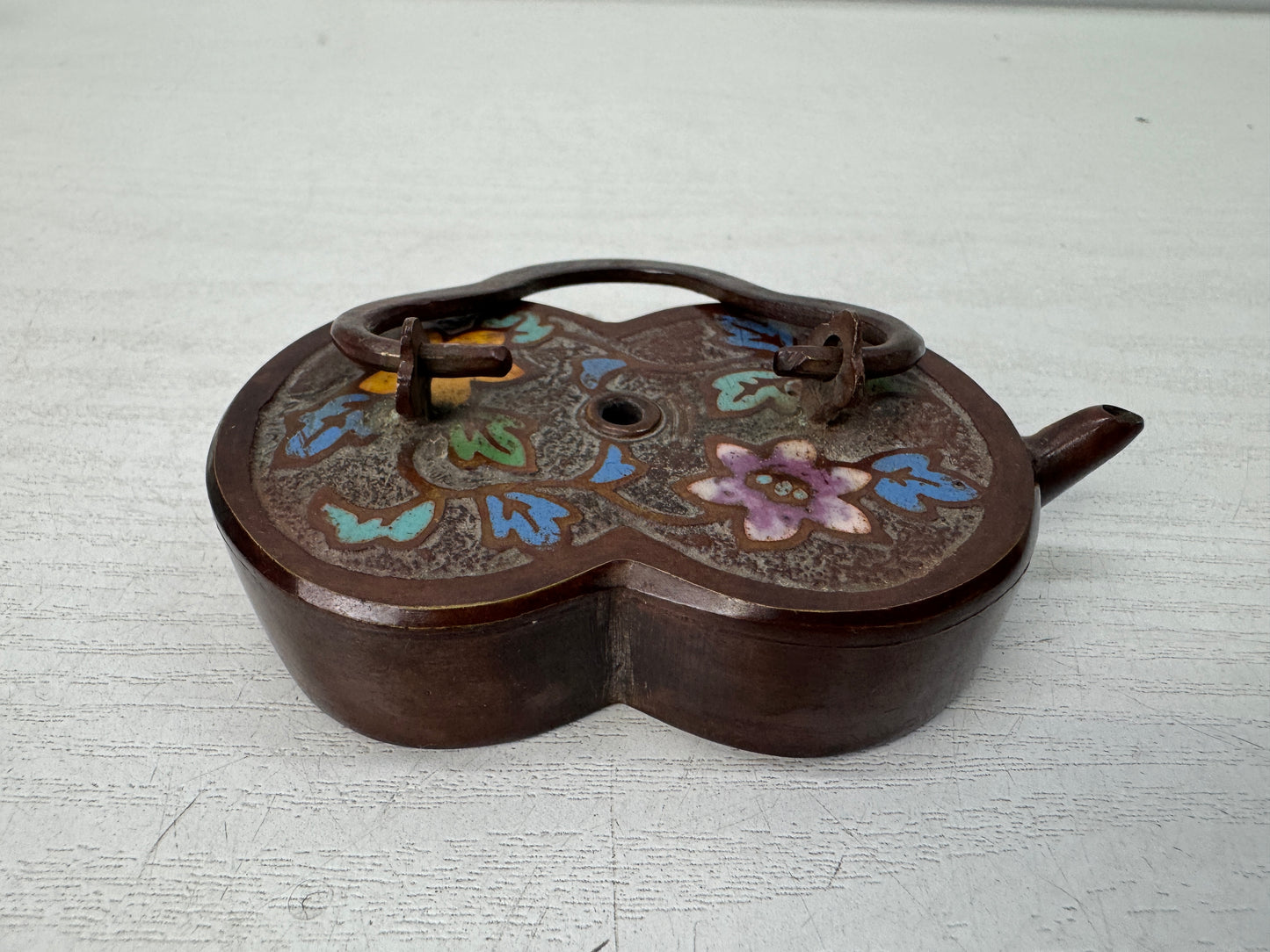 Y10939 SUITEKI Copper stationery suzuri water pot calligraphy Japan antique