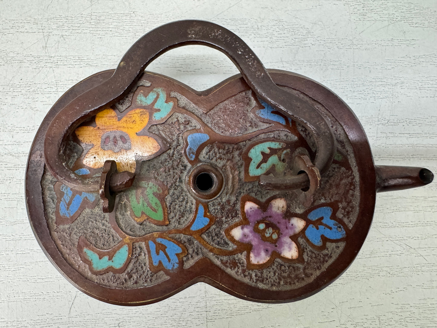 Y10939 SUITEKI Copper stationery suzuri water pot calligraphy Japan antique
