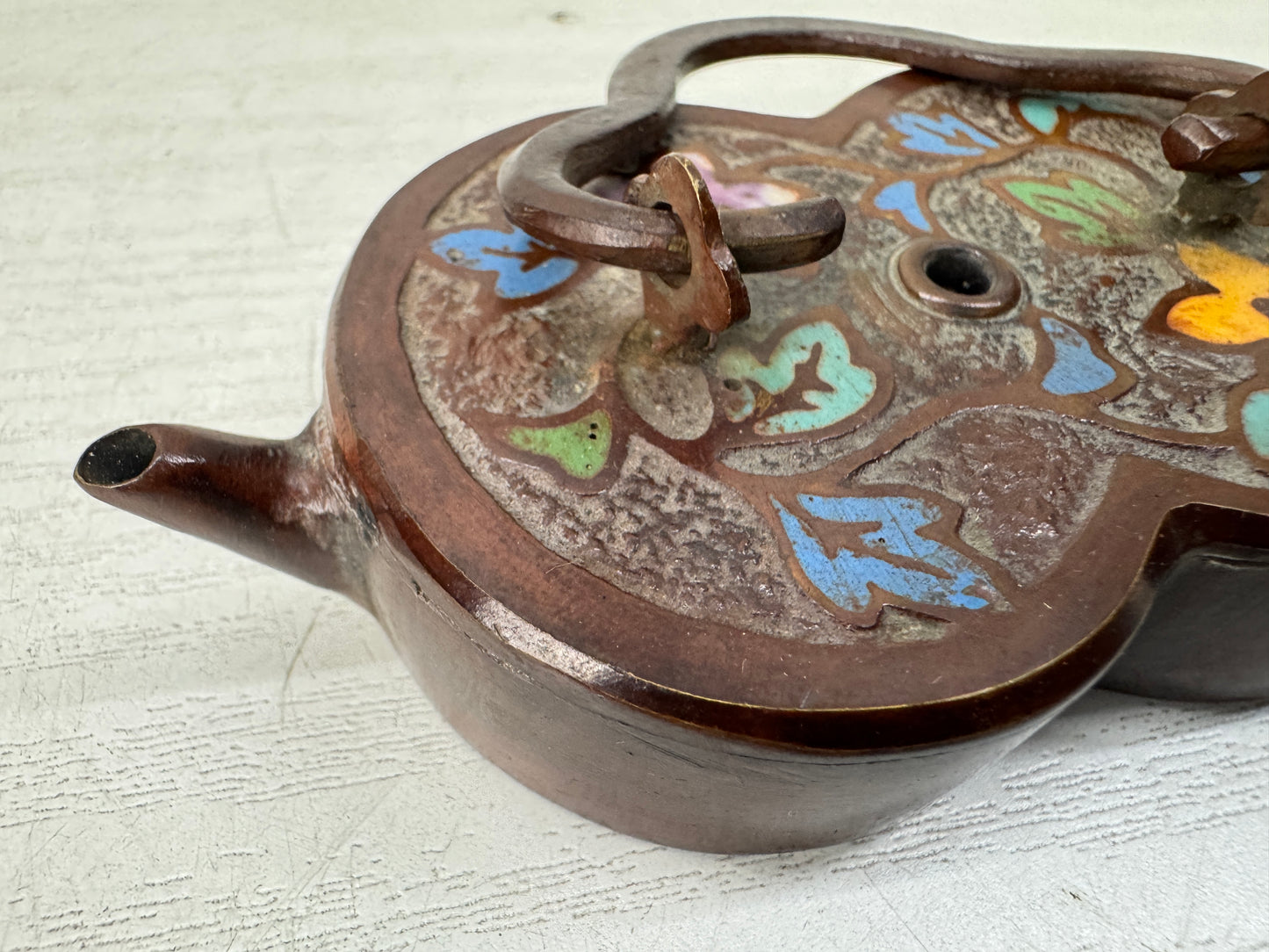 Y10939 SUITEKI Copper stationery suzuri water pot calligraphy Japan antique