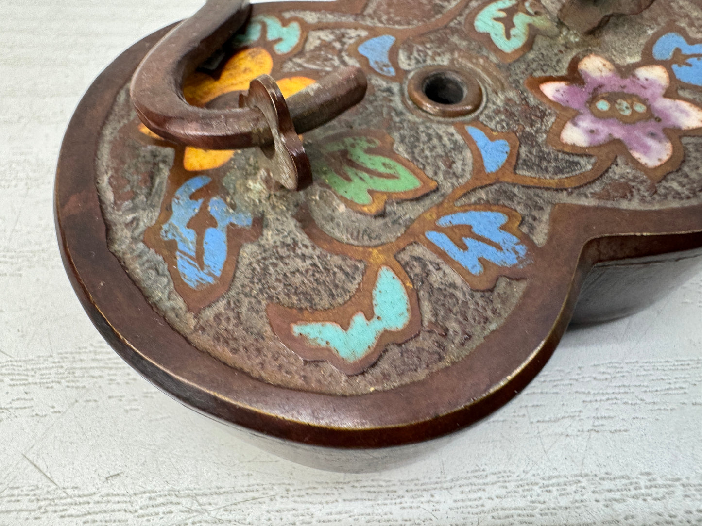 Y10939 SUITEKI Copper stationery suzuri water pot calligraphy Japan antique