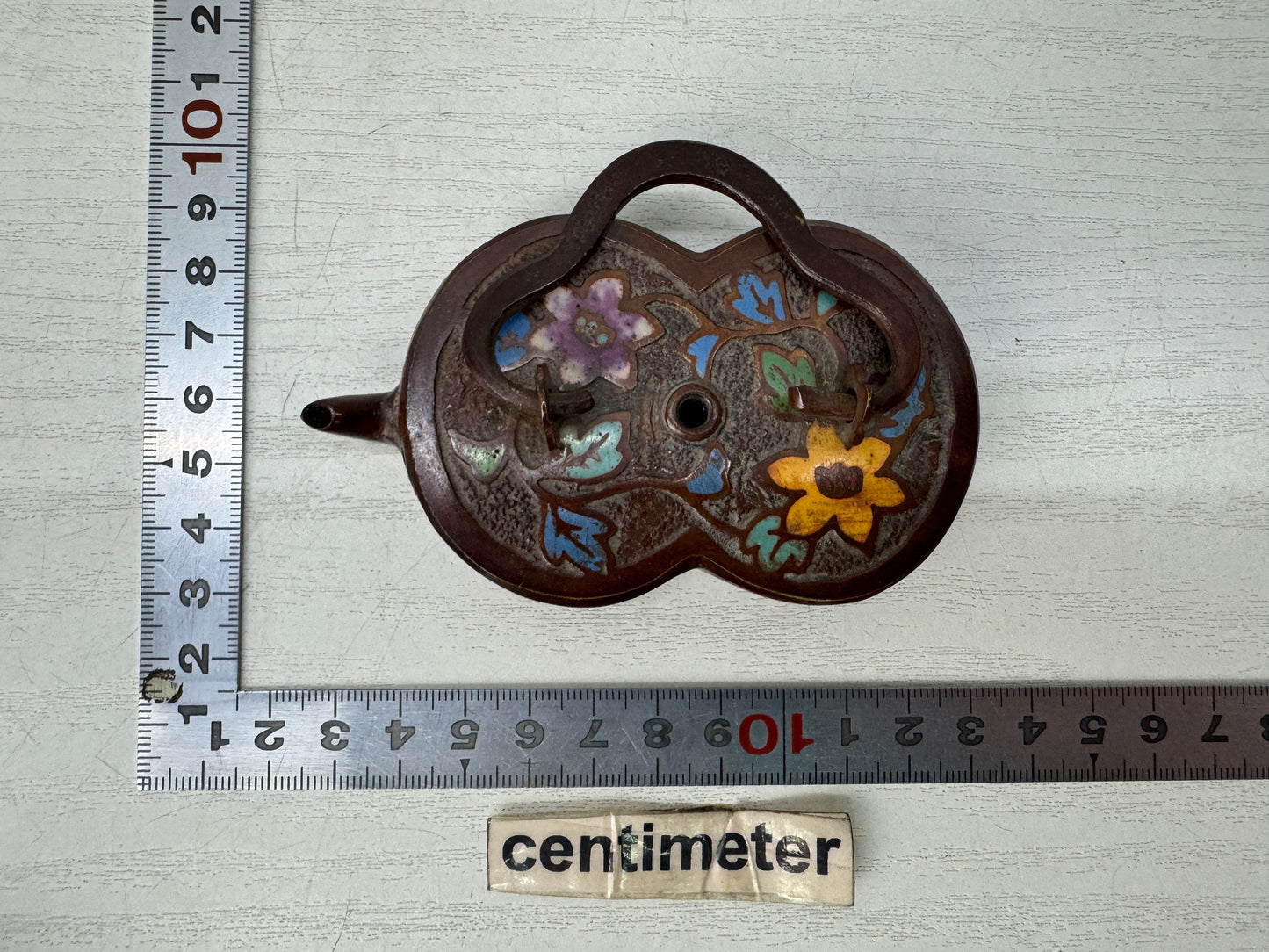 Y10939 SUITEKI Copper stationery suzuri water pot calligraphy Japan antique