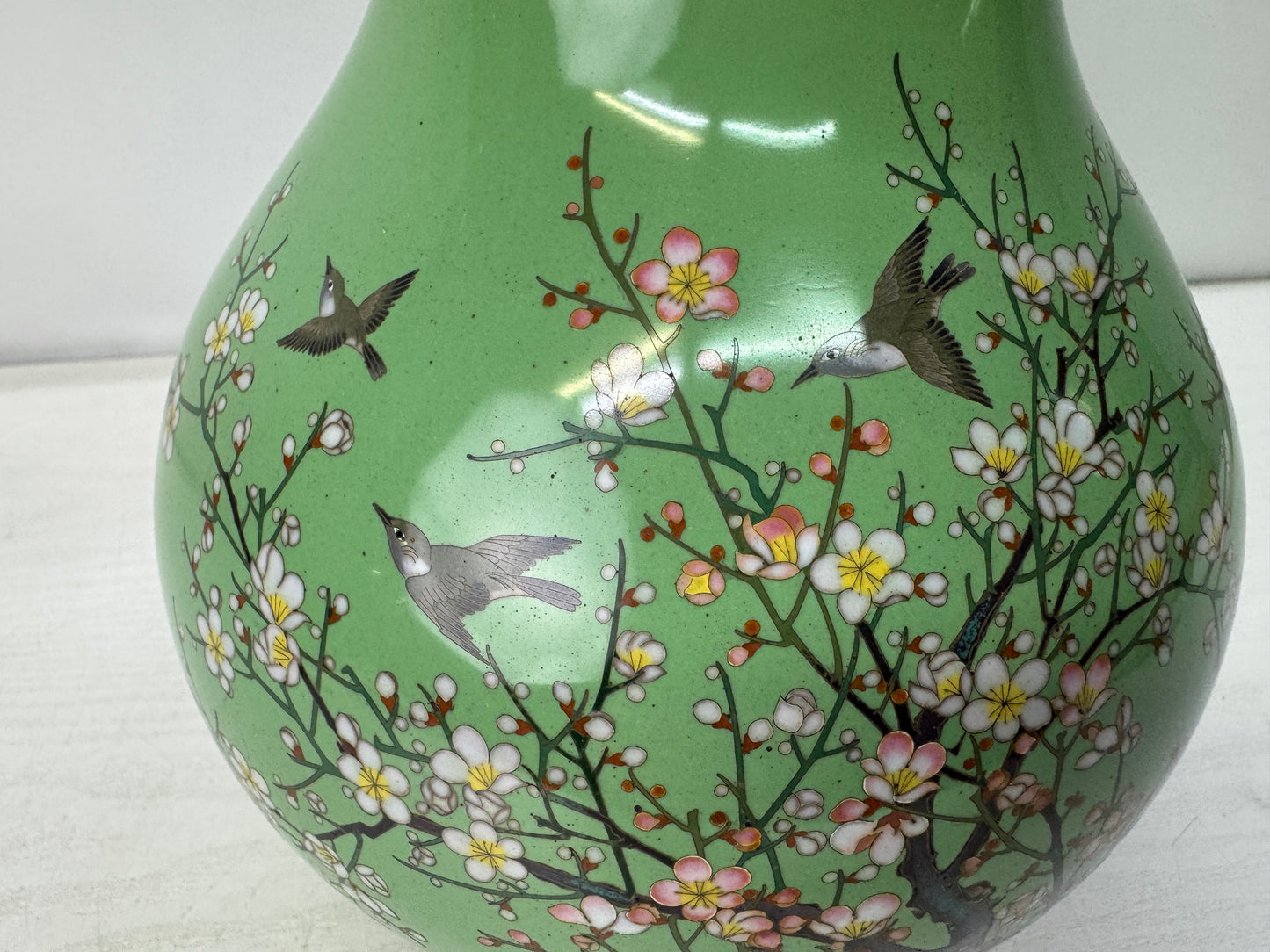 Y10941 FLOWER VASE Cloisonne box Japan antique ikebana floral arrangement decor