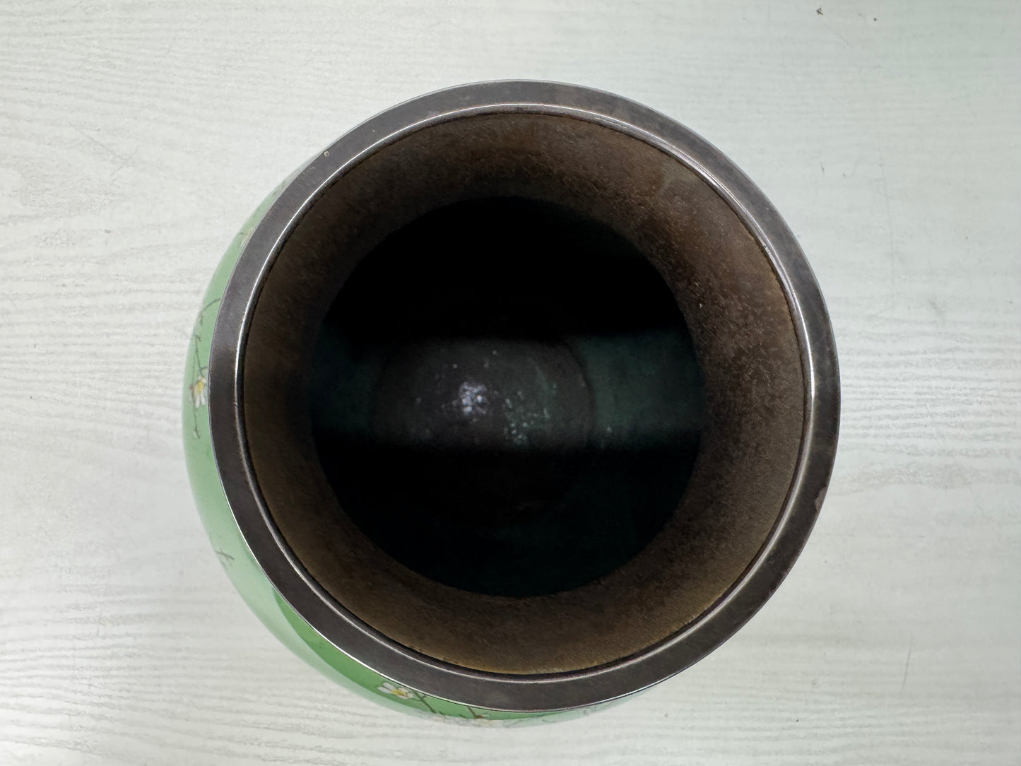 Y10941 FLOWER VASE Cloisonne box Japan antique ikebana floral arrangement decor