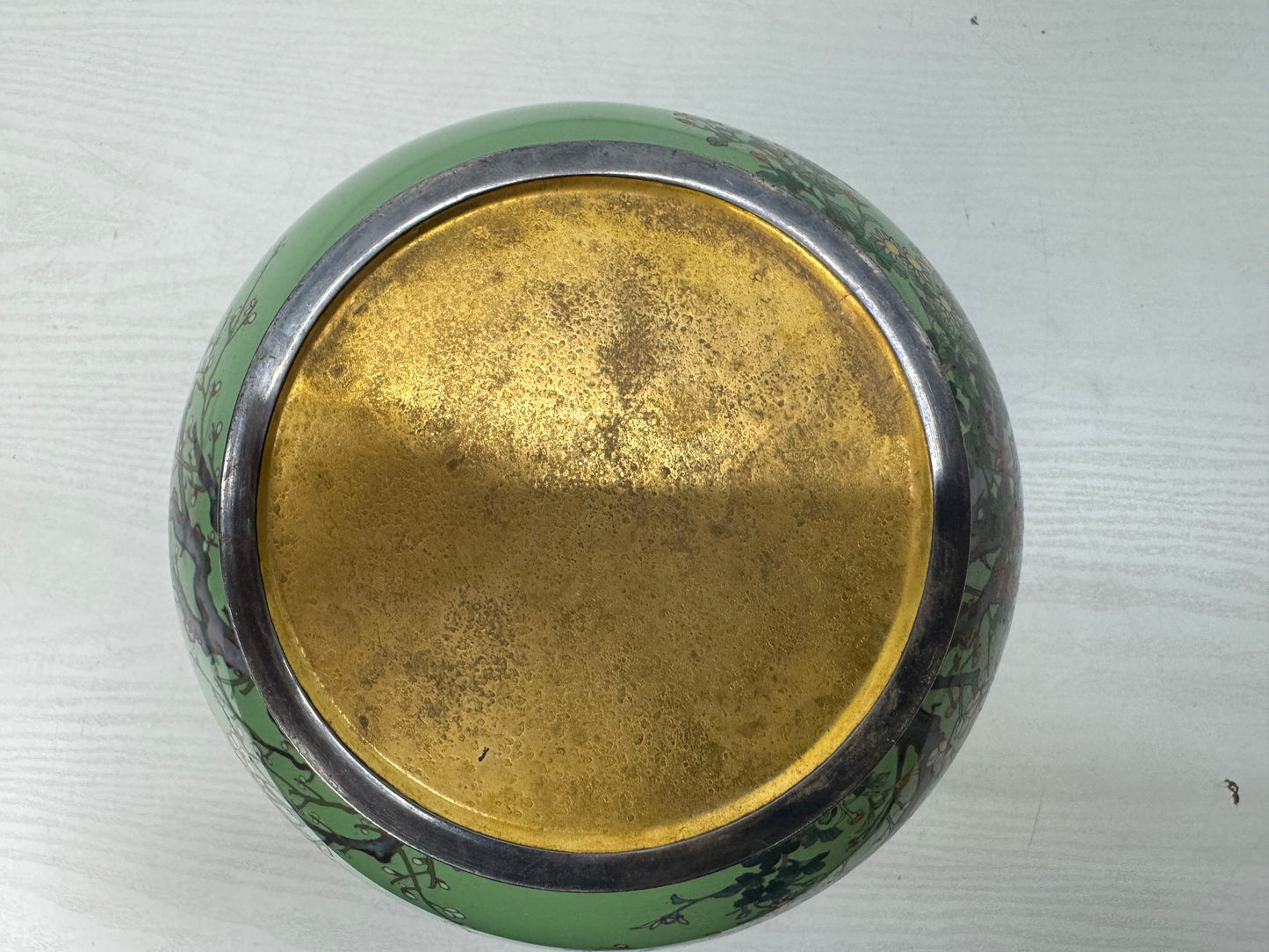 Y10941 FLOWER VASE Cloisonne box Japan antique ikebana floral arrangement decor