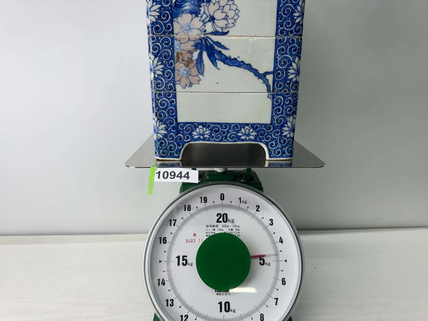 Y10944 BOX Seto-ware stacked food container Cherry blossom Japan antique kitchen