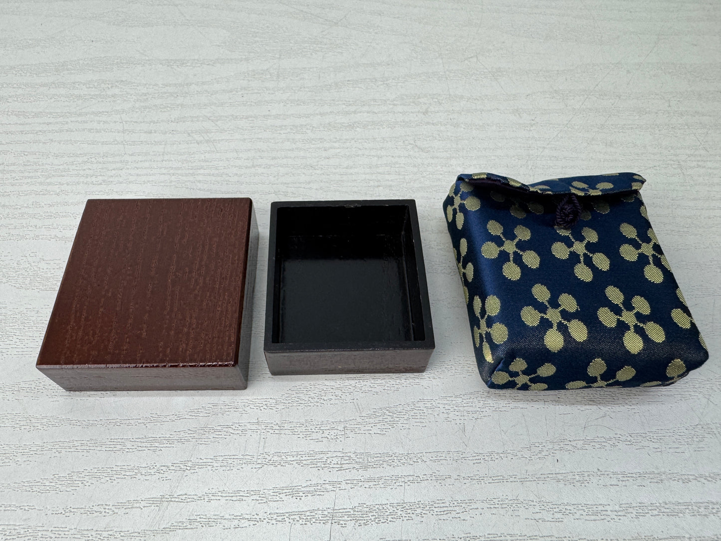 Y10945 Bamboo Woven Basket Tea ceremony utensils set box signed Japan antique