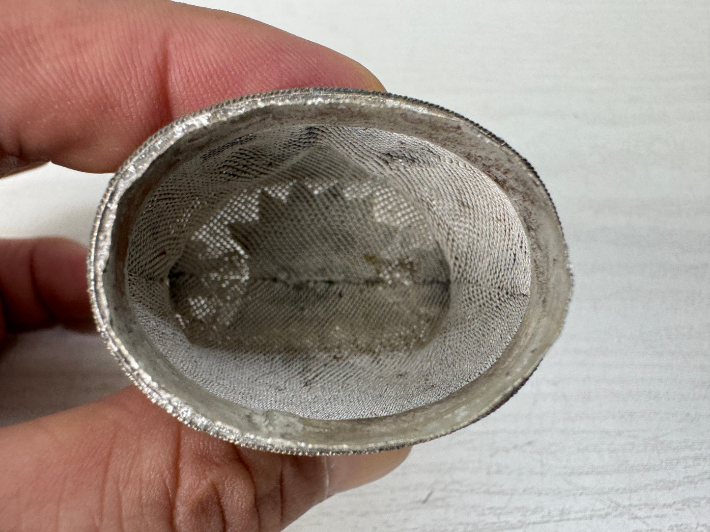 Y10954 BOX Silver Cloisonne Owl accessory case trinket container China antique