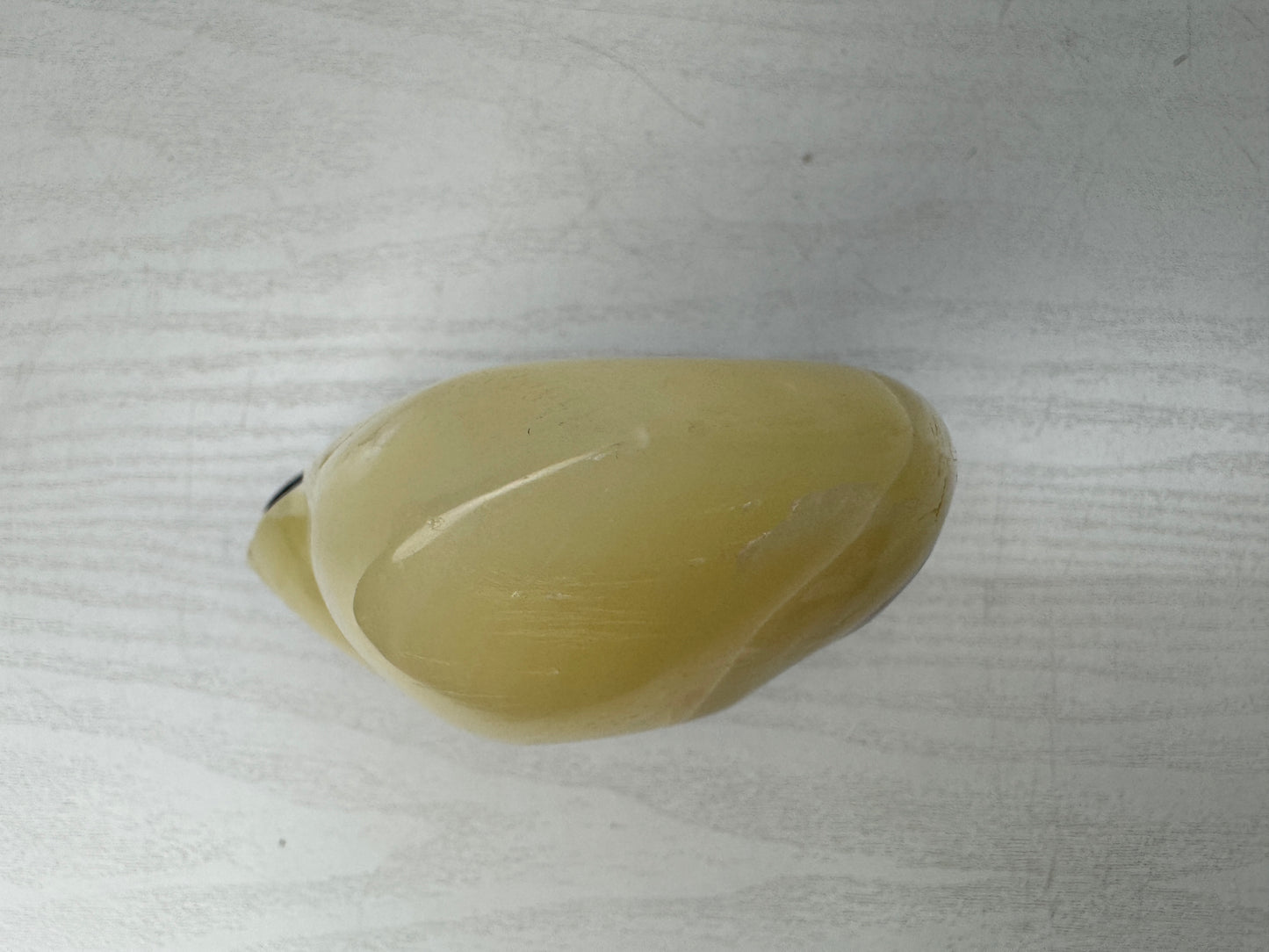 Y10957 OKIMONO striped Agate Onyx raw stone wooden stand Japan antique interior