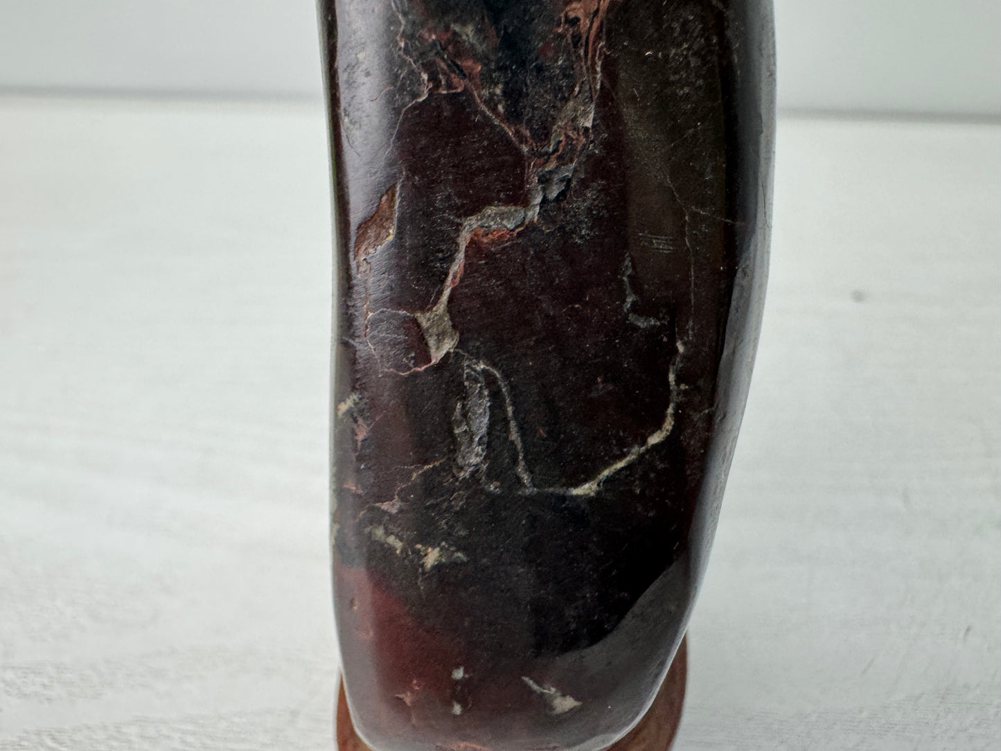 Y10960 OKIMONO Chrysanthemum stone wooden stand suiseki Japan antique interior