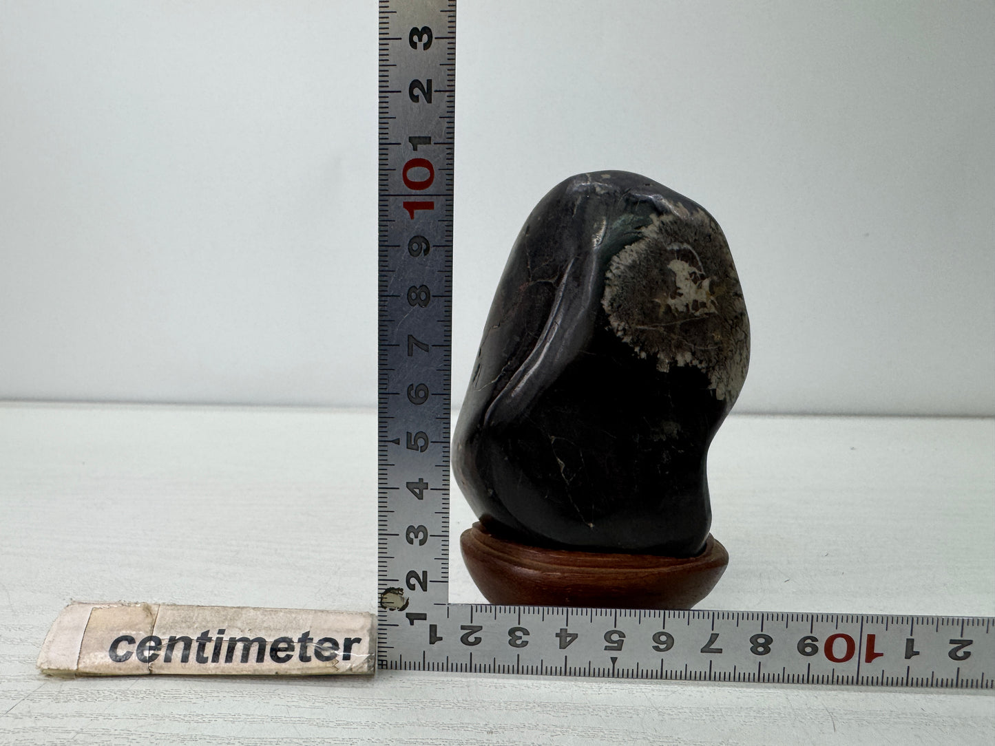 Y10960 OKIMONO Chrysanthemum stone wooden stand suiseki Japan antique interior