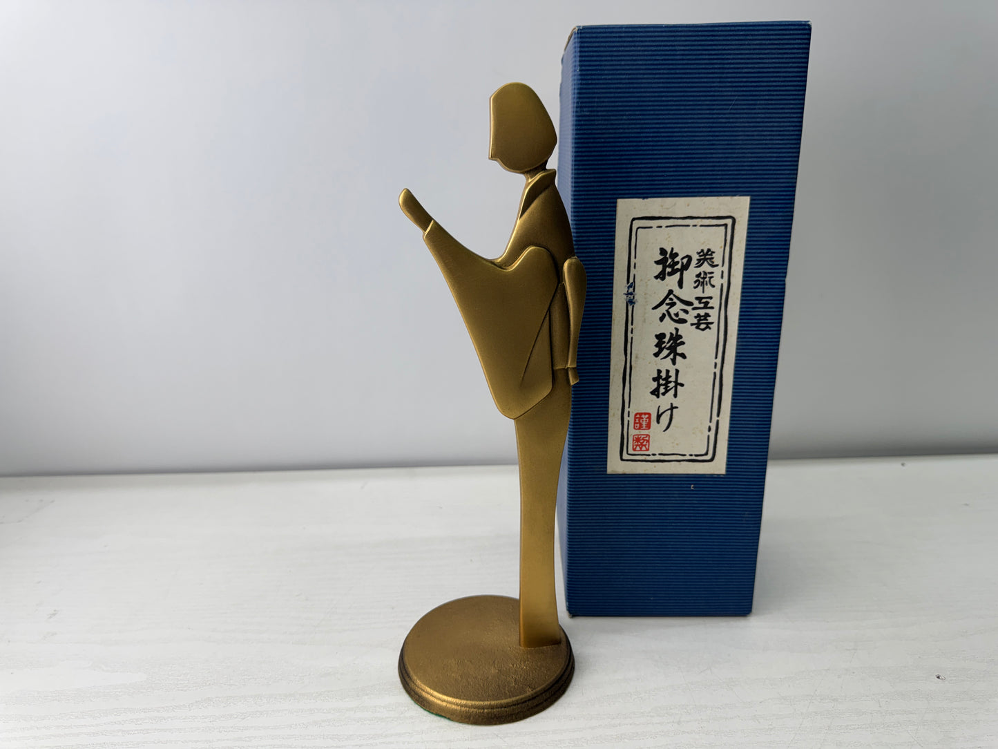 Y10973 Buddhist Altar Equipment Rosary Juzu Prayer beads Stand box Japan antique