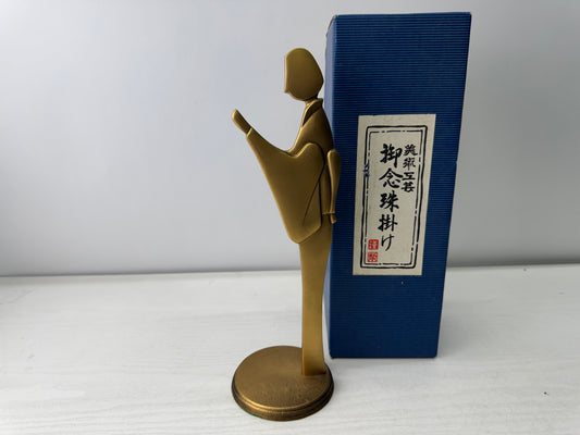 Y10973 Buddhist Altar Equipment Rosary Juzu Prayer beads Stand box Japan antique