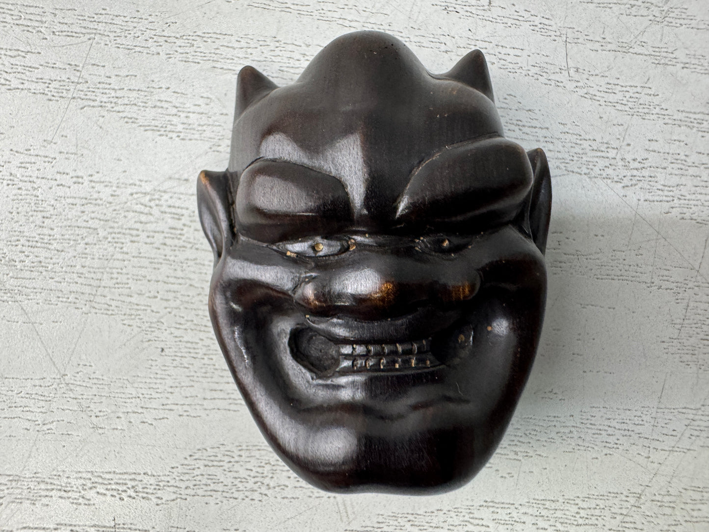 Y10981 NETSUKE  wood carving Mask Japan antique traditional kimono accessory