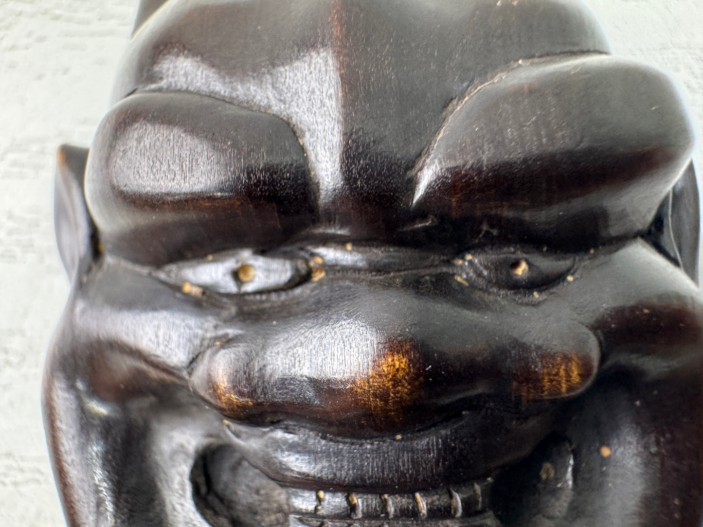 Y10981 NETSUKE  wood carving Mask Japan antique traditional kimono accessory