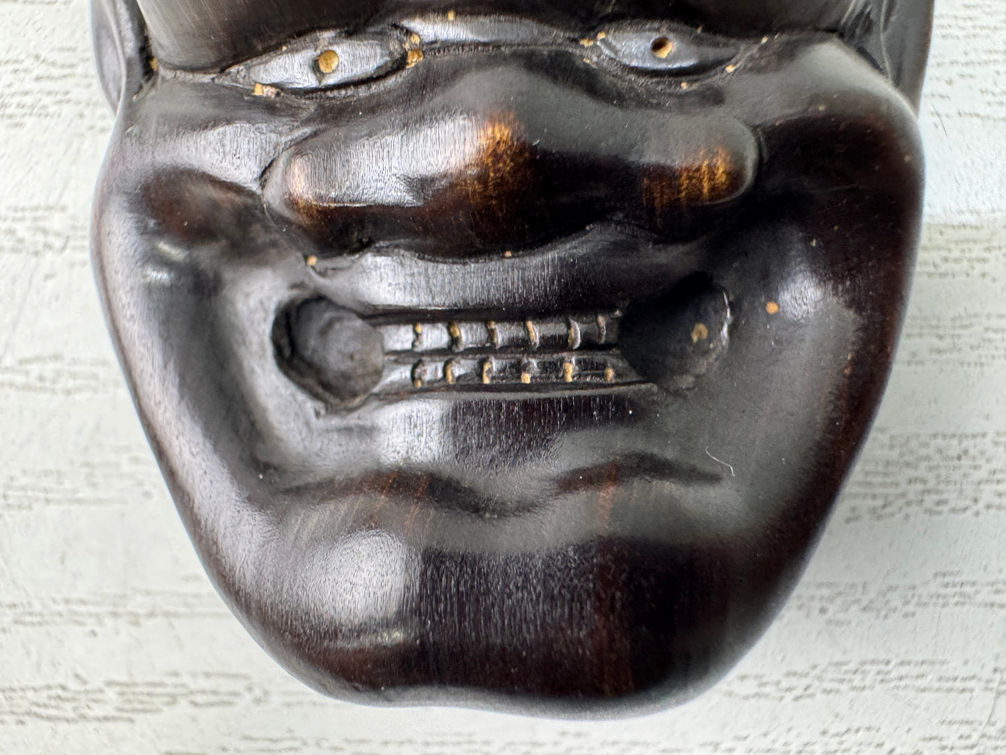 Y10981 NETSUKE  wood carving Mask Japan antique traditional kimono accessory
