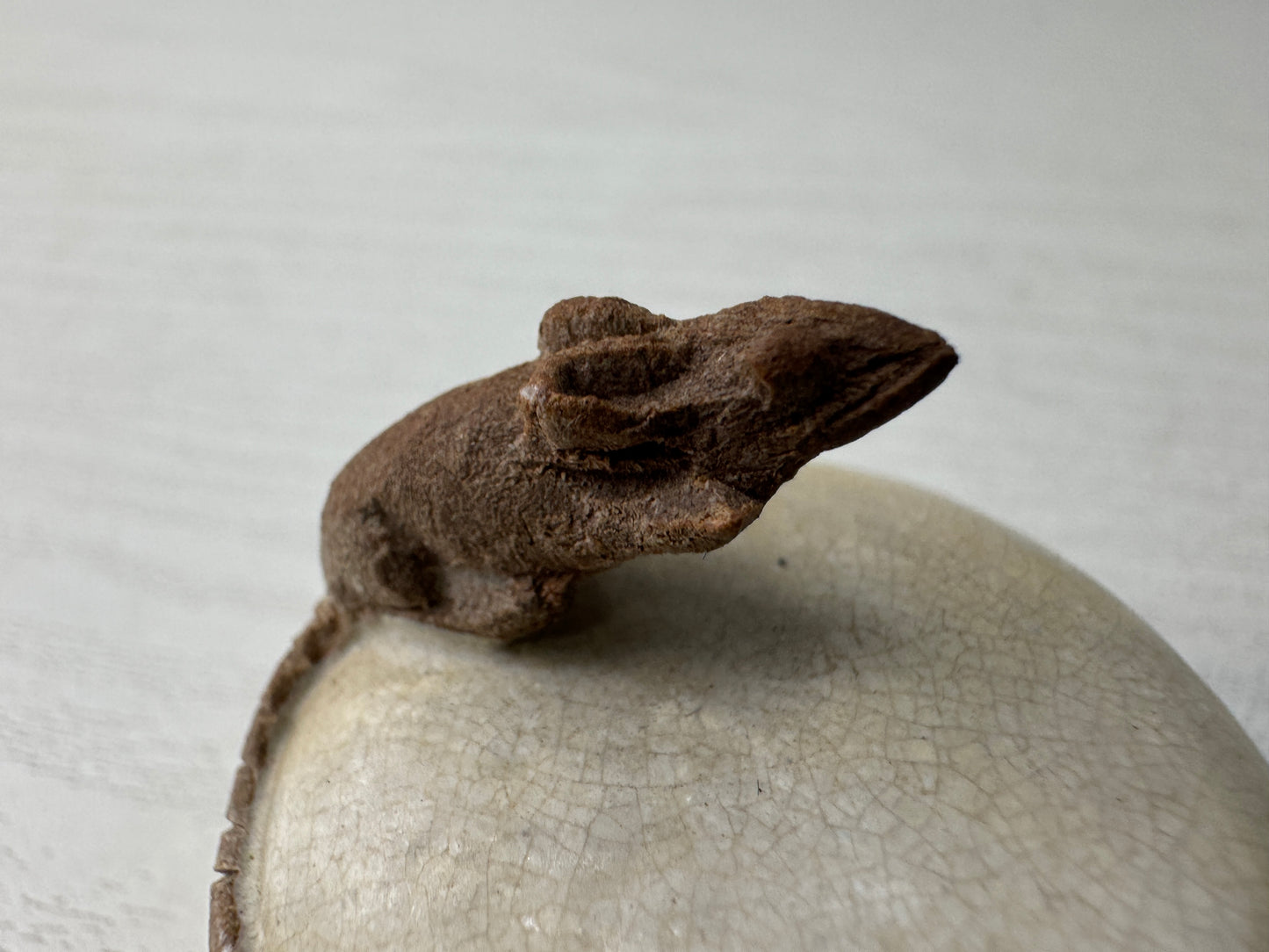 Y10982 BOX Kyo-ware Mouse signed Japan antique incense case fragrance aroma