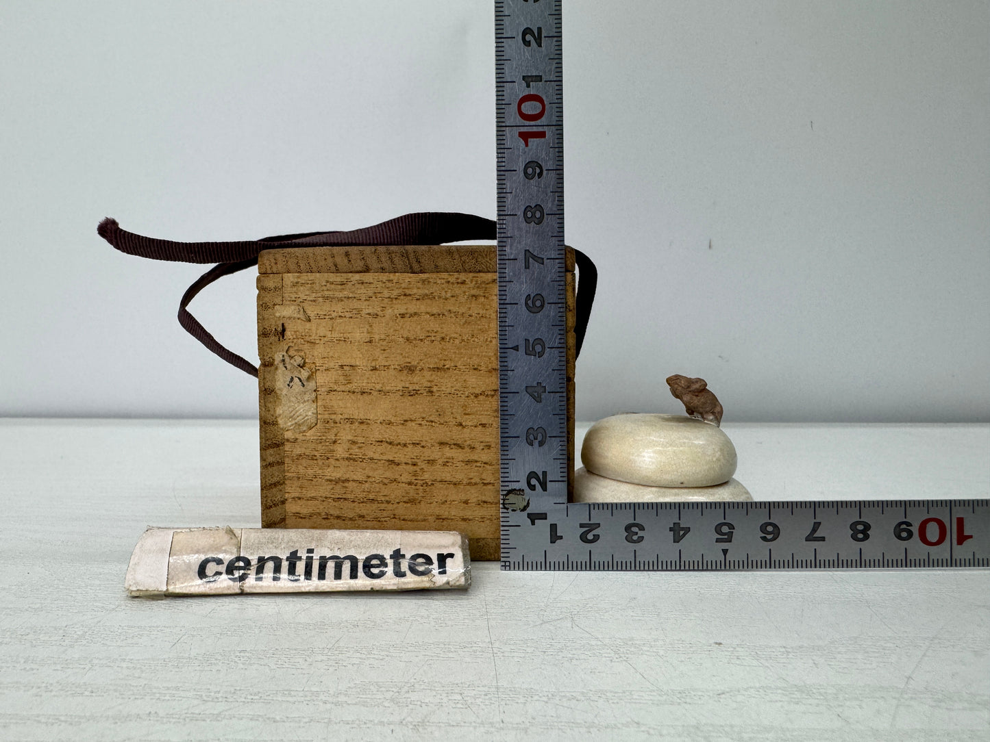 Y10982 BOX Kyo-ware Mouse signed Japan antique incense case fragrance aroma