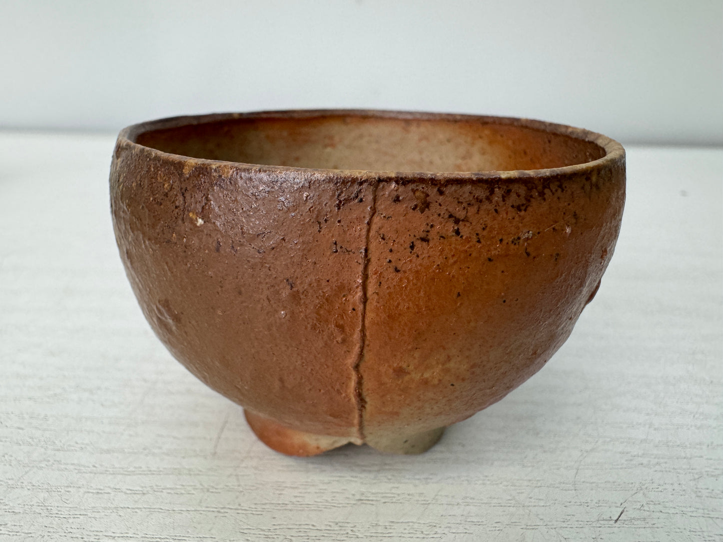 Y10985 CHAWAN Bizen-ware Guinomi Sake cup signed box Japan antique tableware